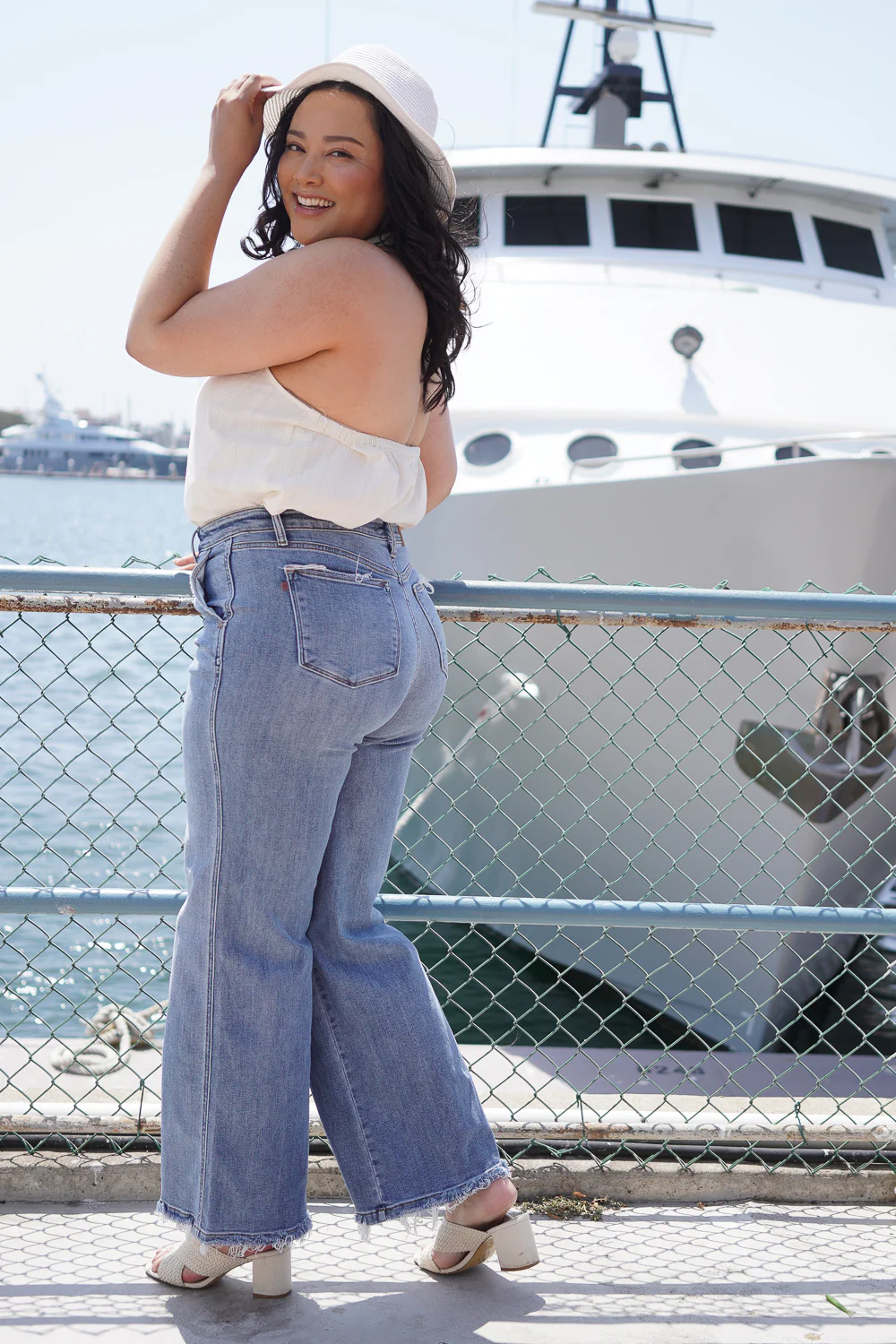 Sage High Rise Retro Wide Leg - PLUS