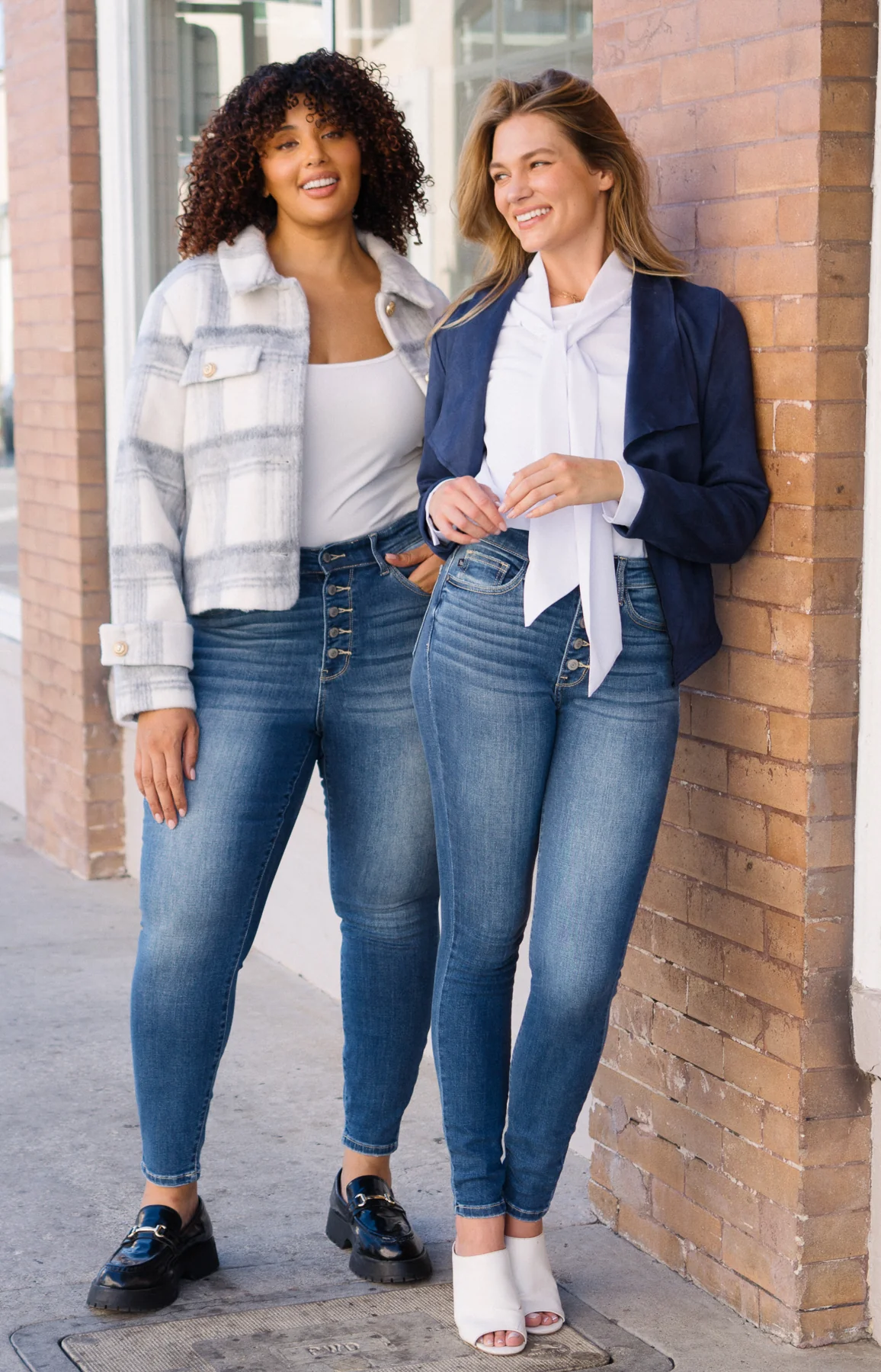 Rose Classic Button Fly Skinny Jeans - PLUS