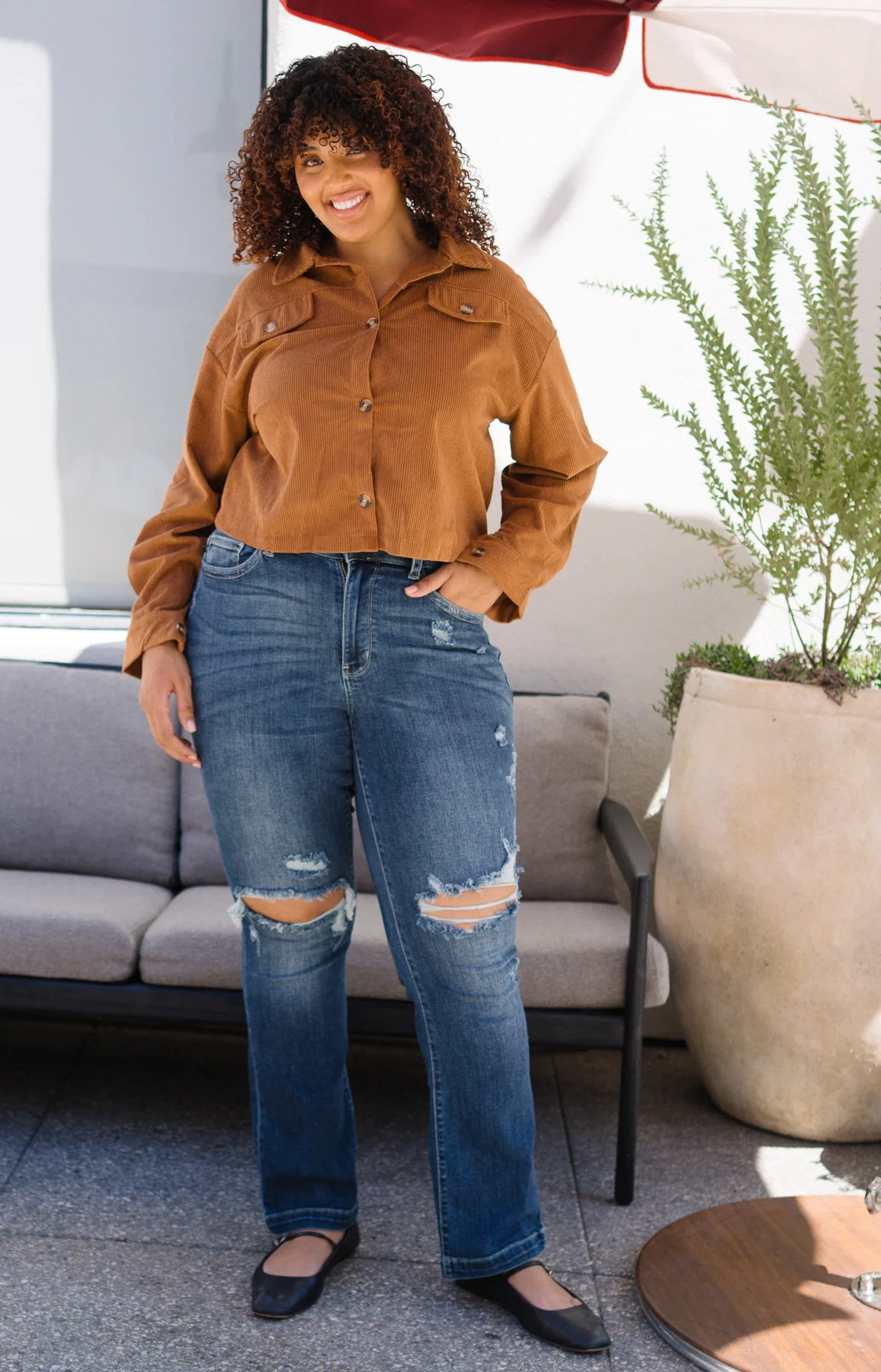 Lucy Mid Rise Hand Sand & Mildly Distressed Bootcut Jeans - PLUS