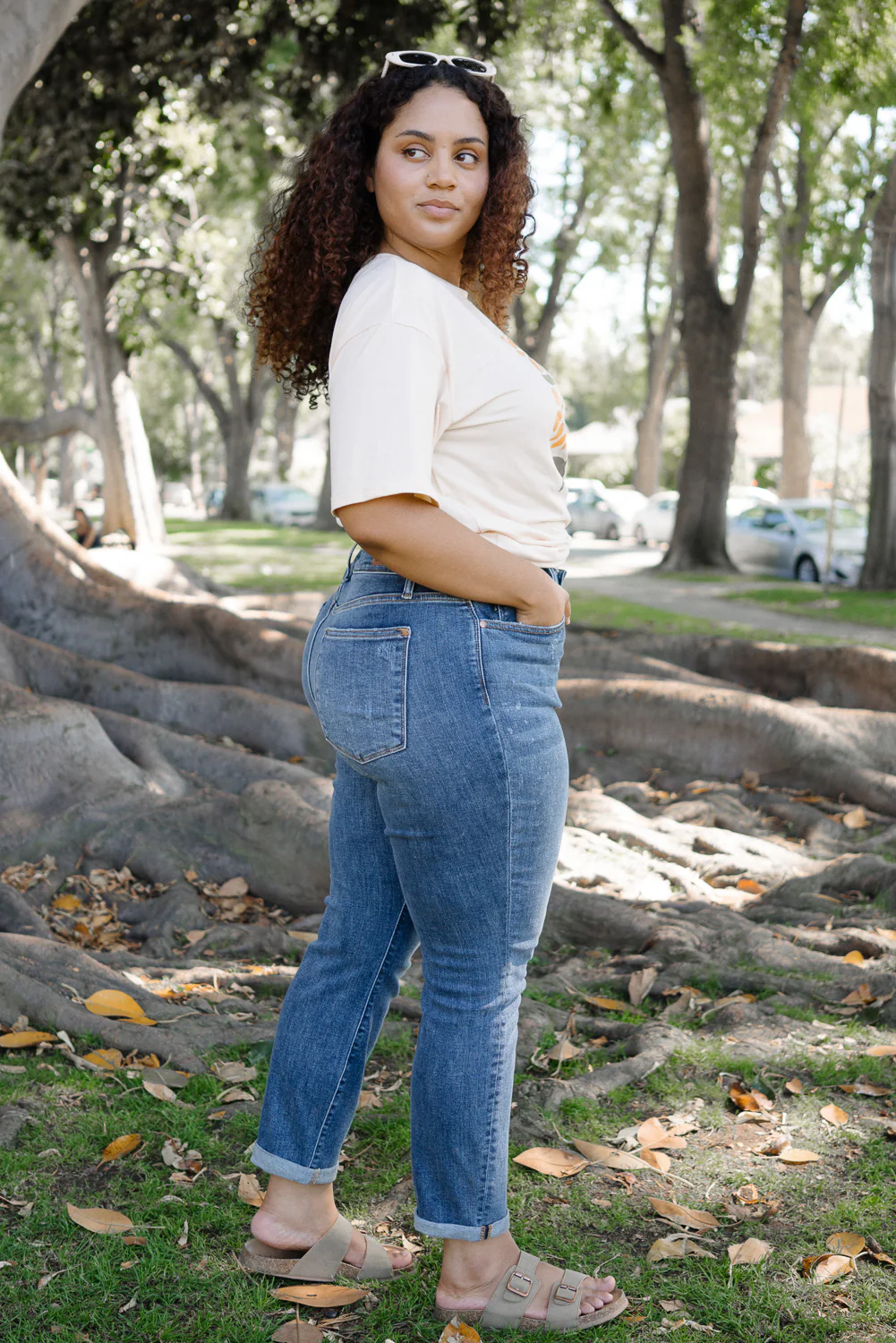 Margot High Rise Bleach Splash Boyfriend Jeans - PLUS