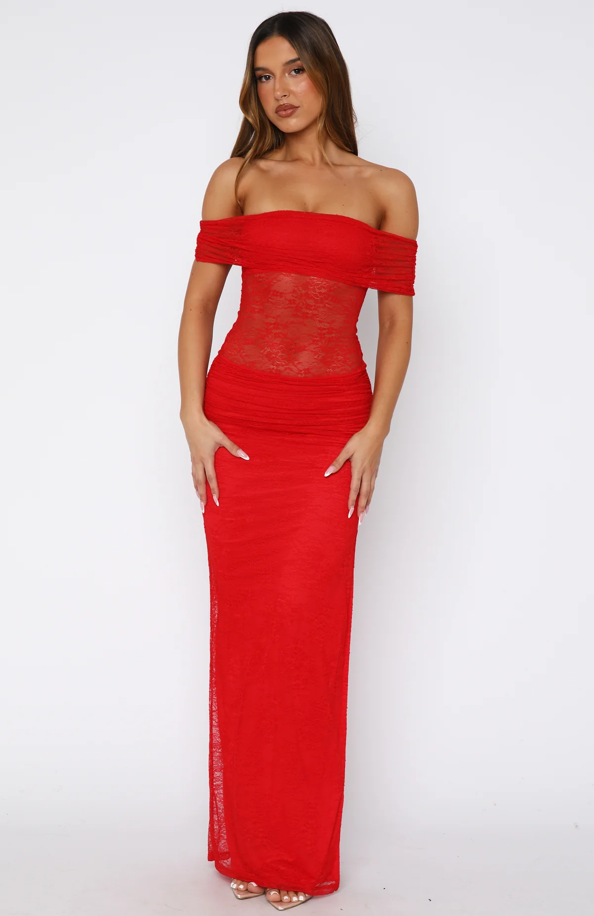 Matcha Baby Strapless Maxi Dress Chilli Red