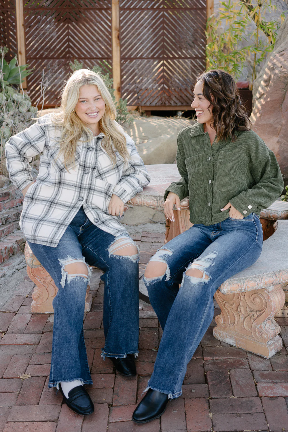 Maddie High Rise 90's Distressed Knee Straight Fit - PLUS