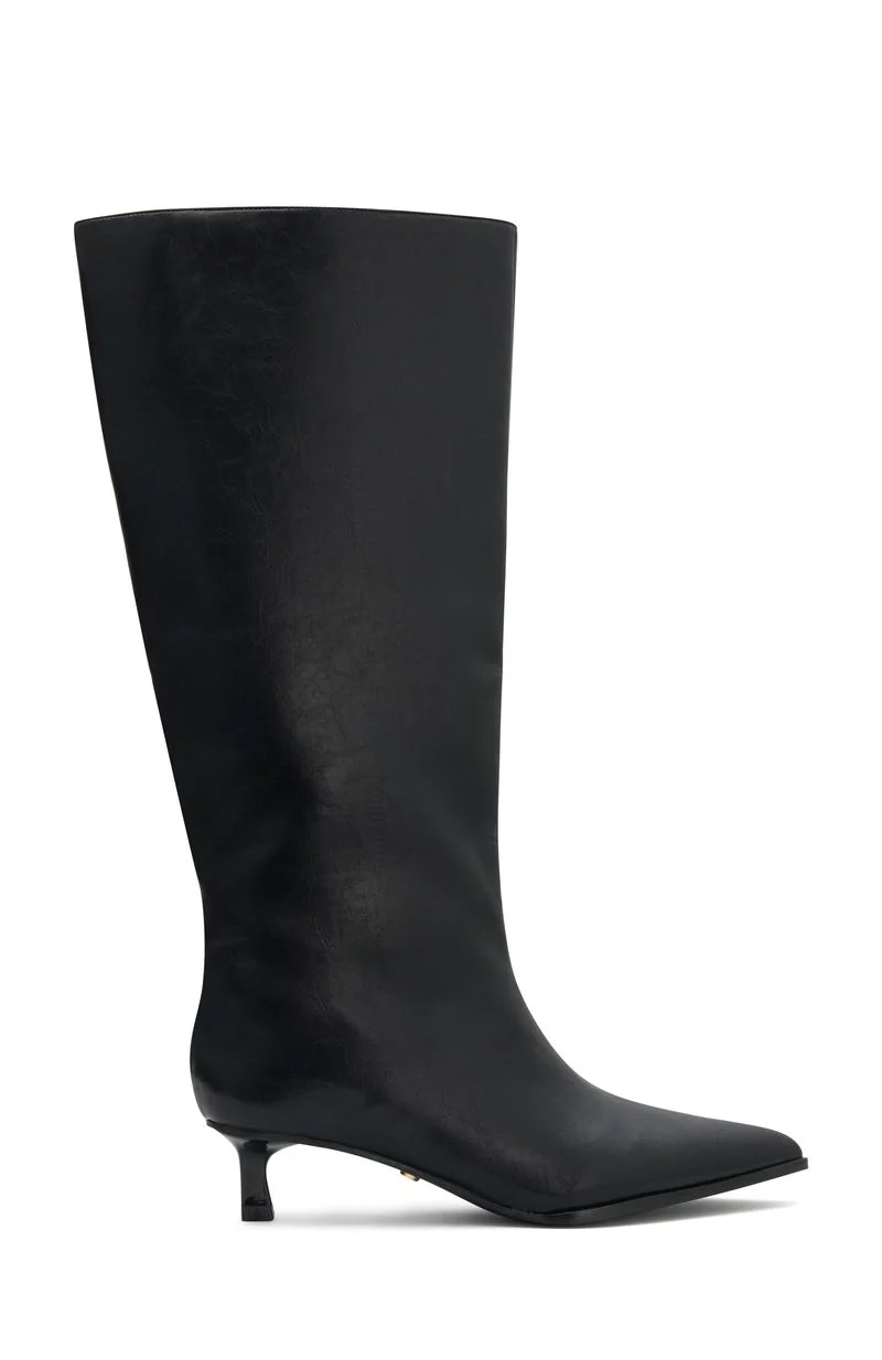 Juliette Knee High Boots Black Crinkle