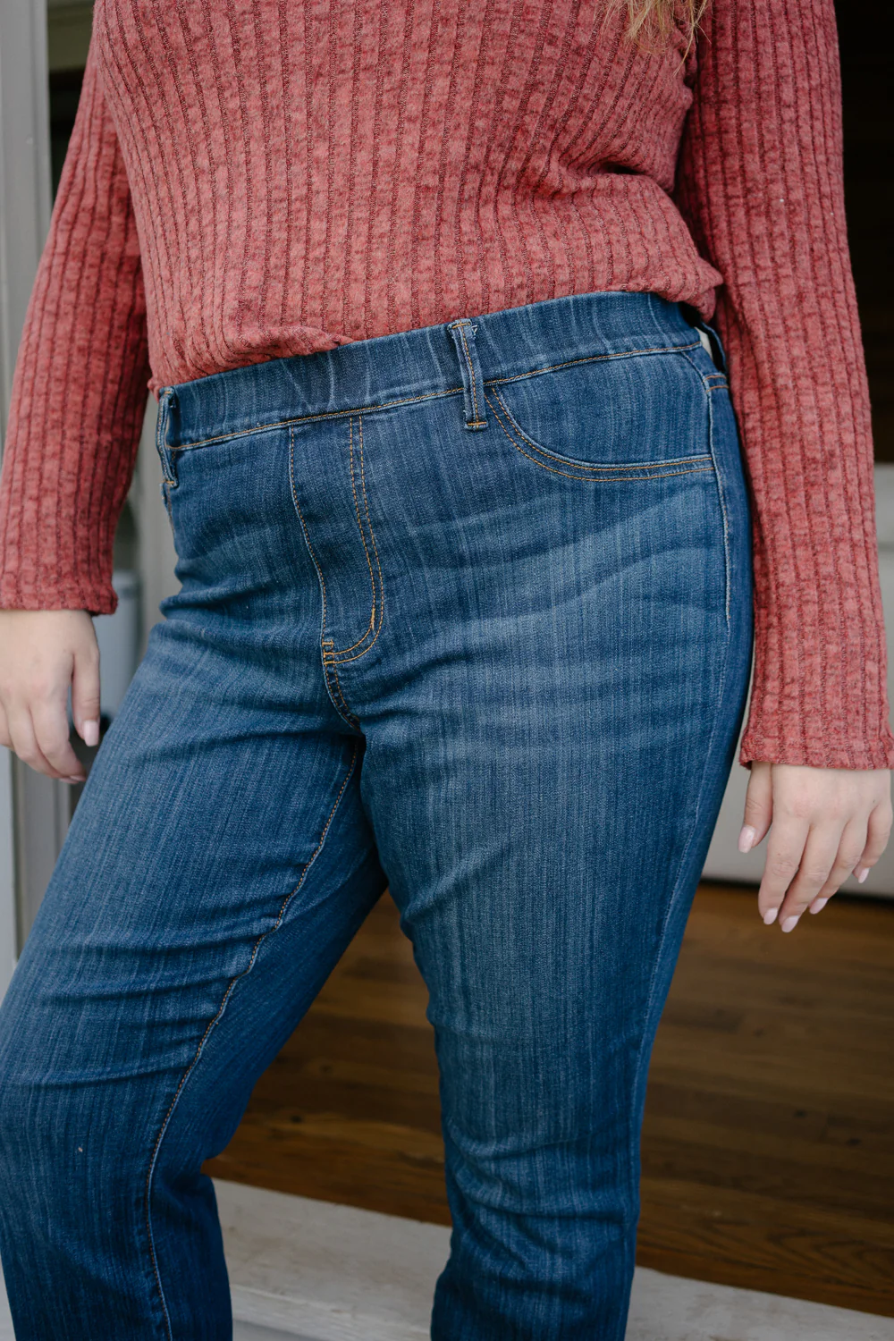 Hailey High Rise Pull On Double Cuffed Slim Jeans - PLUS