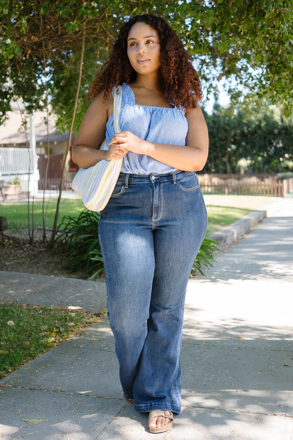 Kelly High Rise Angled Side Seam Flare Jeans - PLUS