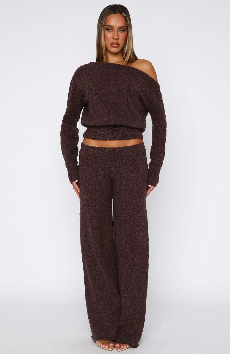 Please Be Mine Knit Pants Chocolate