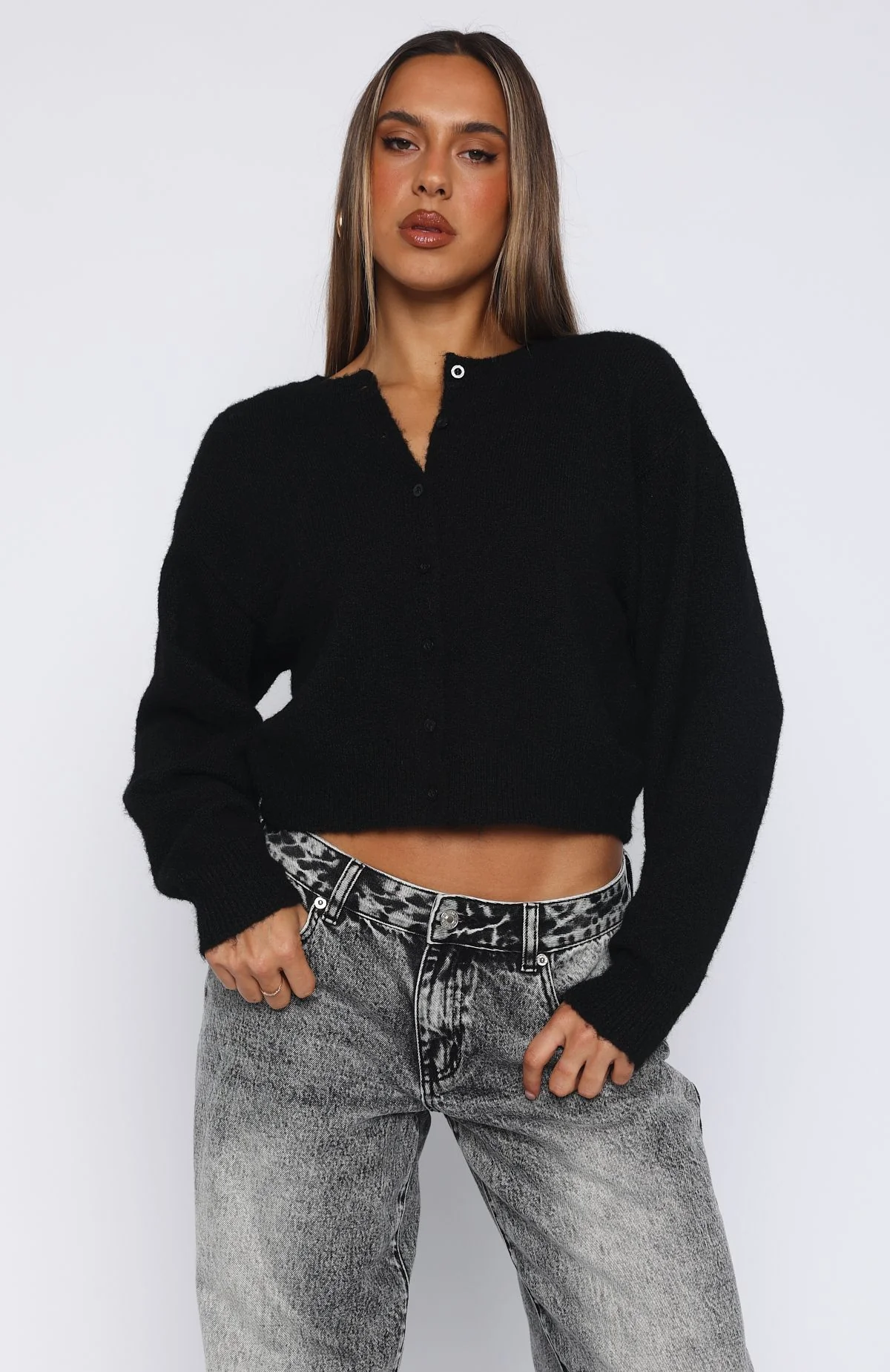 Warm Whispers Knit Cardigan Black