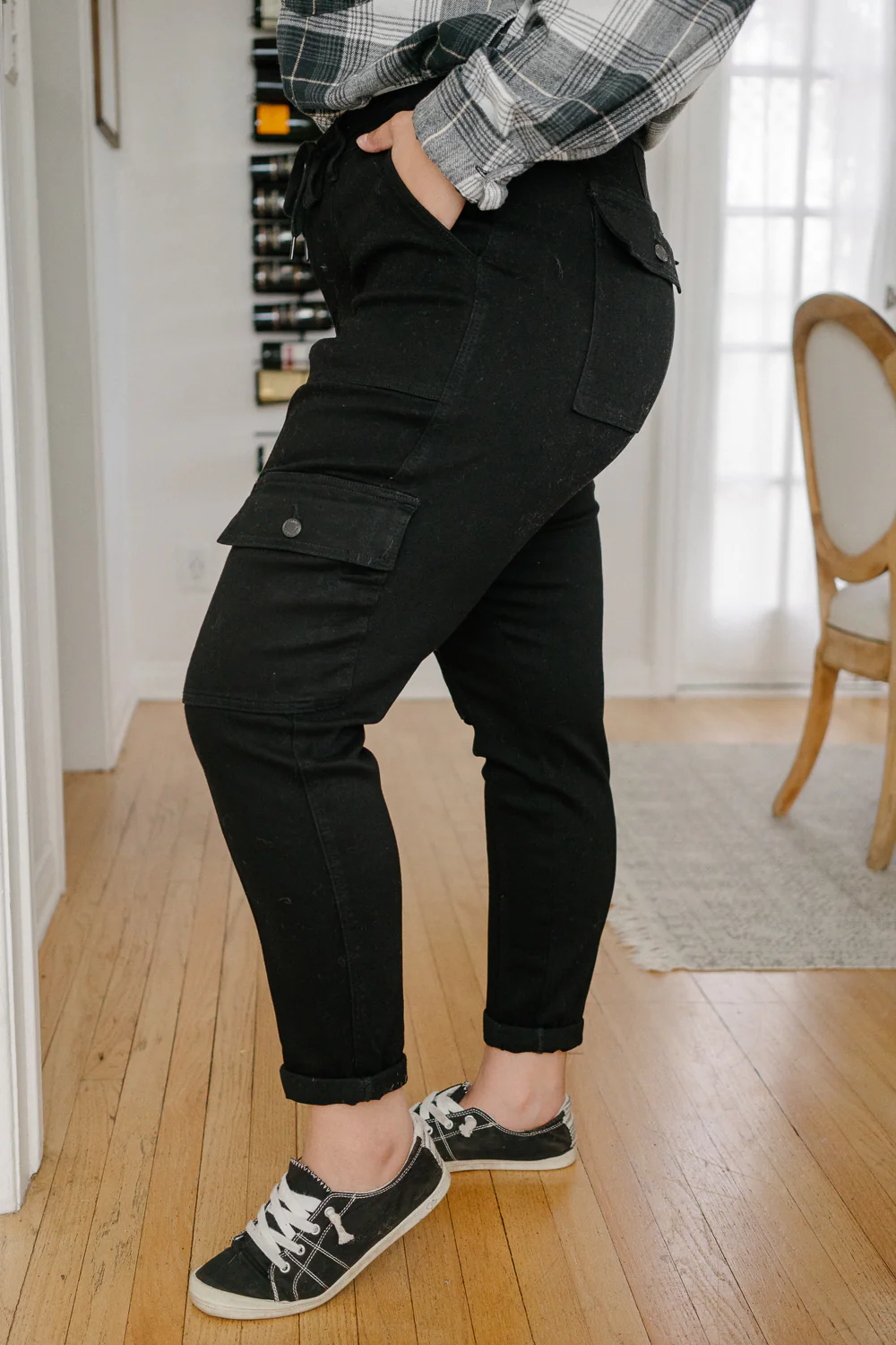 Celeste High Rise Cuffed Cargo Joggers - PLUS