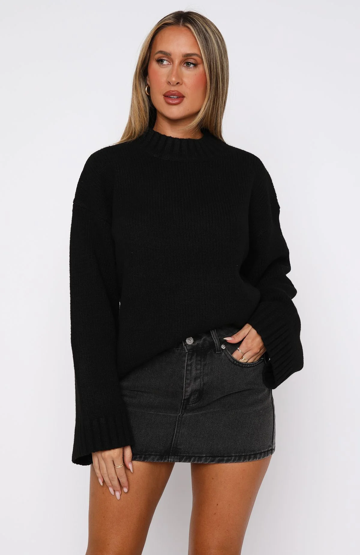 Winter's Chill Knit Sweater Black