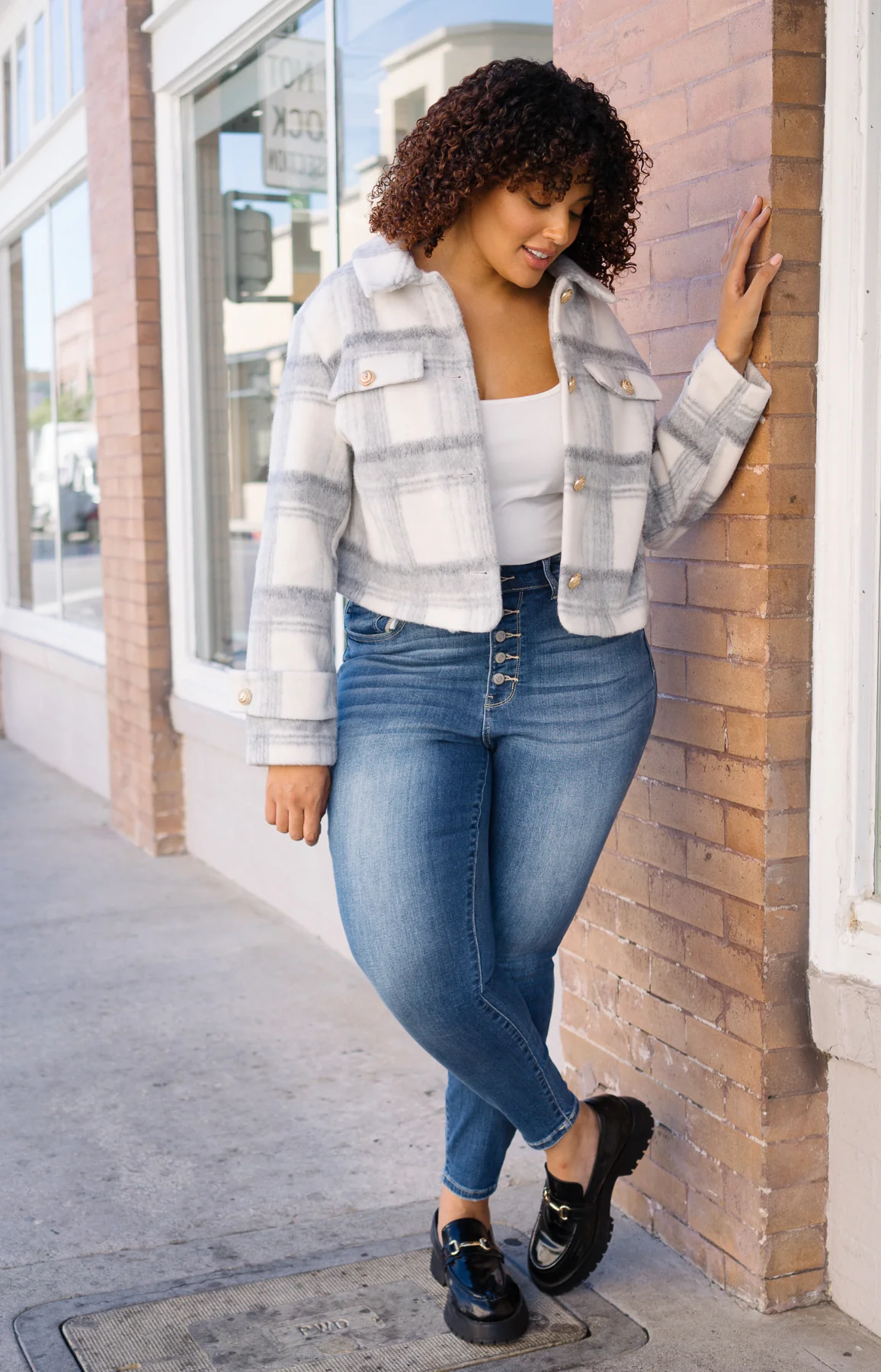 Rose Classic Button Fly Skinny Jeans - PLUS