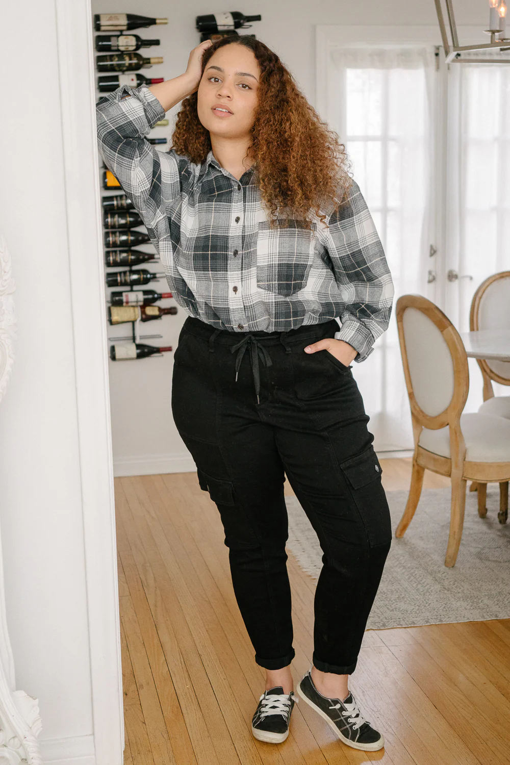 Celeste High Rise Cuffed Cargo Joggers - PLUS