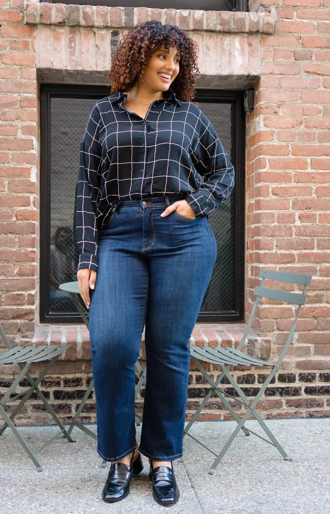 Paisley High Rise Straight Fit Classic Jeans - PLUS