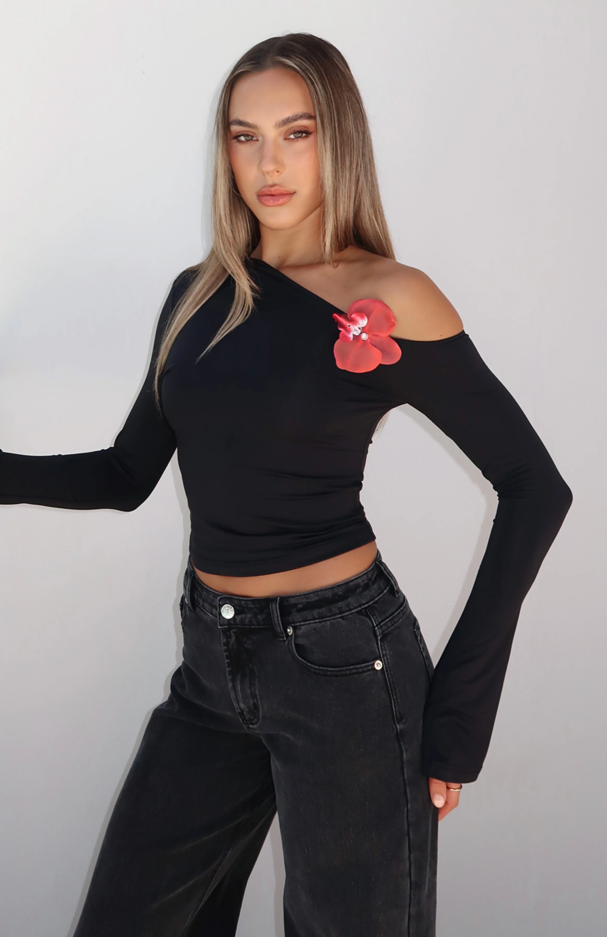 Said So Long Sleeve Top Black