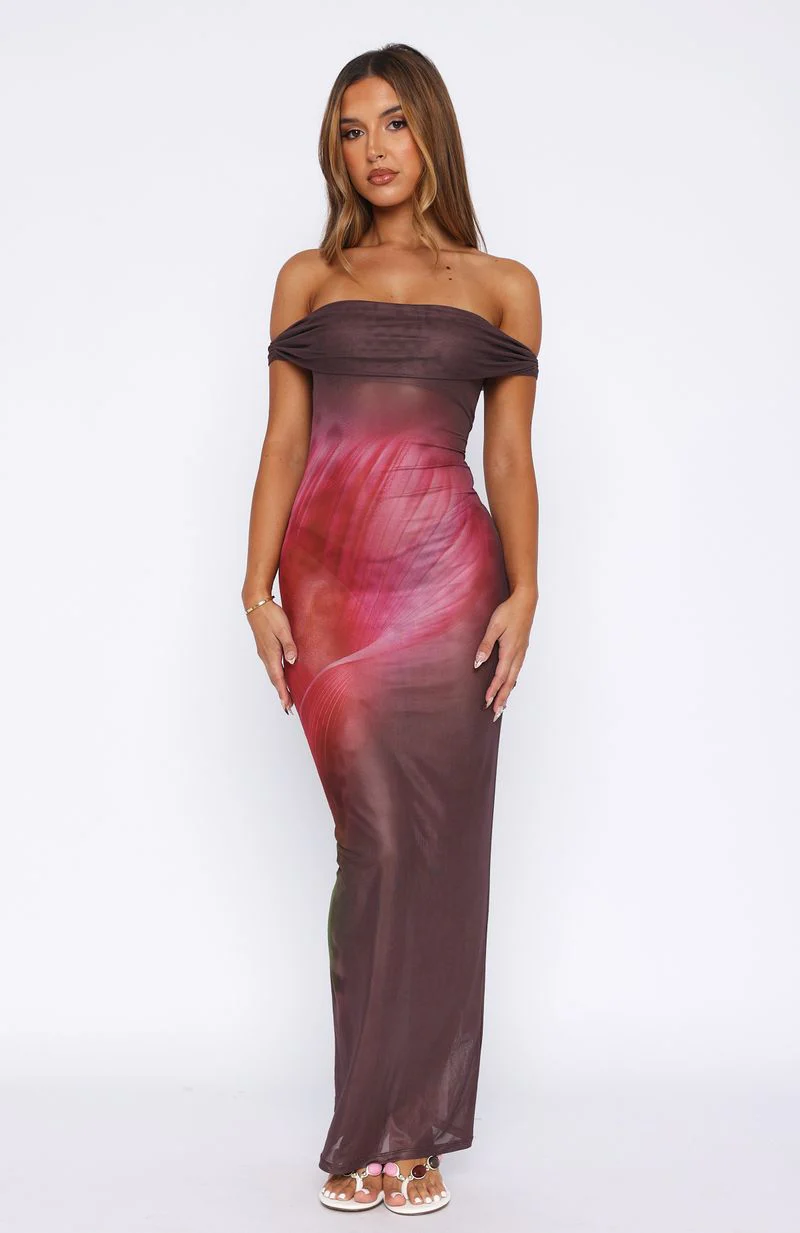 Sweet Revenge Off Shoulder Maxi Dress Blush Lily