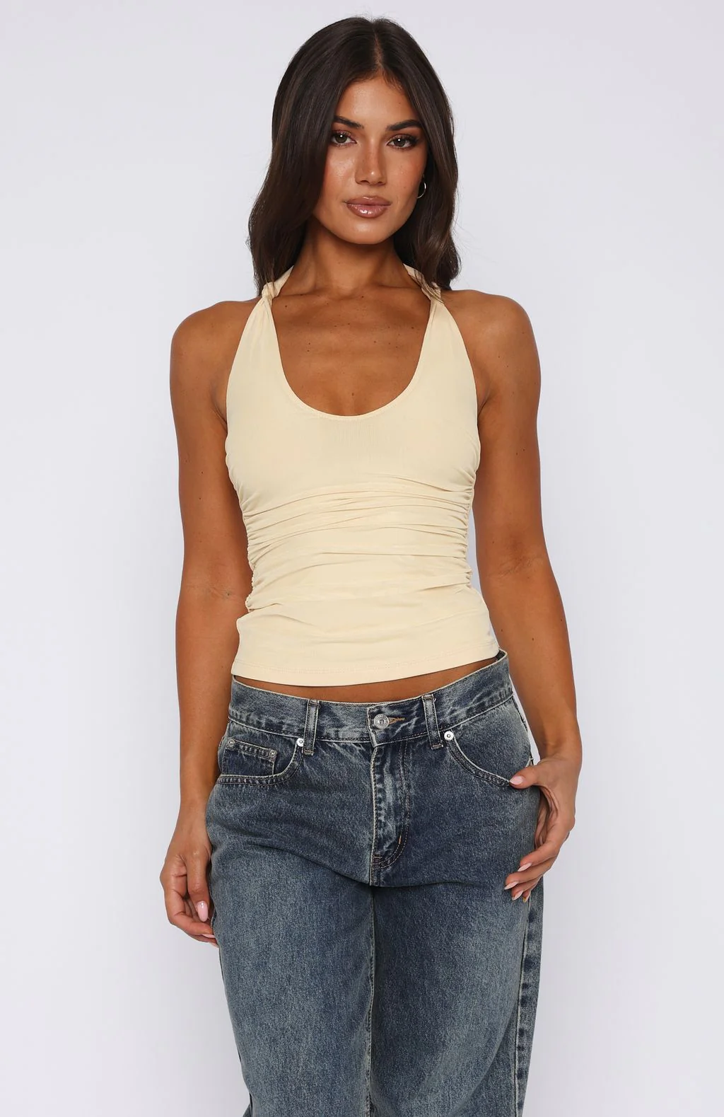 Topic Of Conversation Halter Top Honey