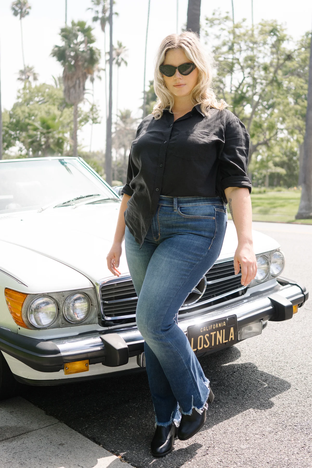 Natalie Mid Rise Non-Distressed Hem Bootcut Jeans - PLUS