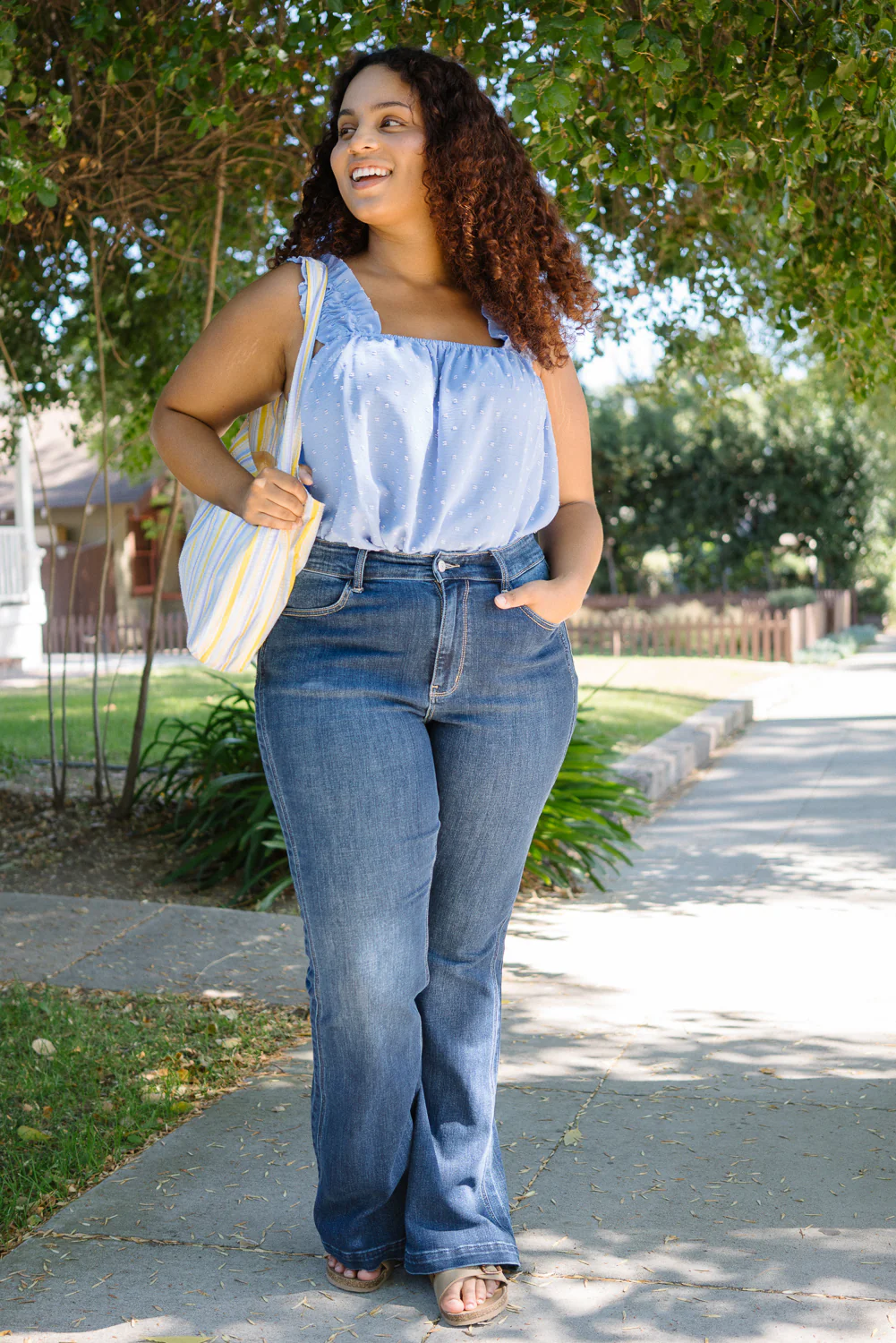 Kelly High Rise Angled Side Seam Flare Jeans - PLUS