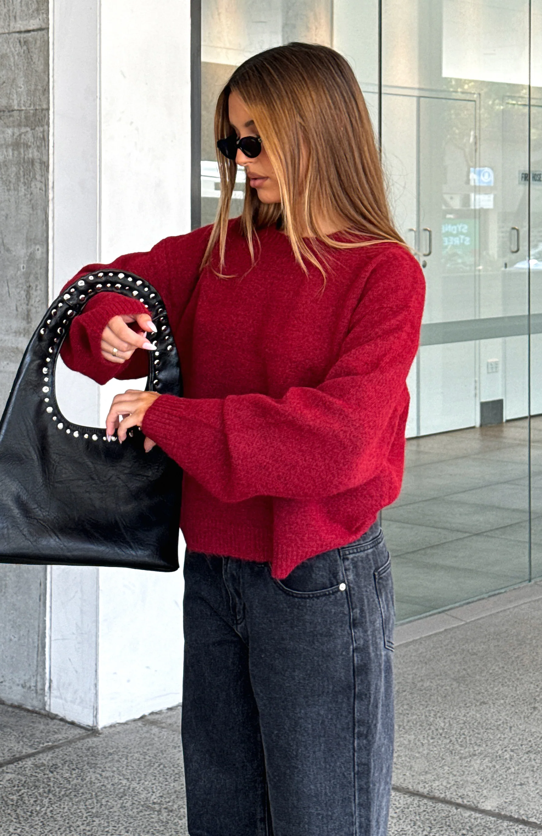 Warm Whispers Knit Sweater Burgundy