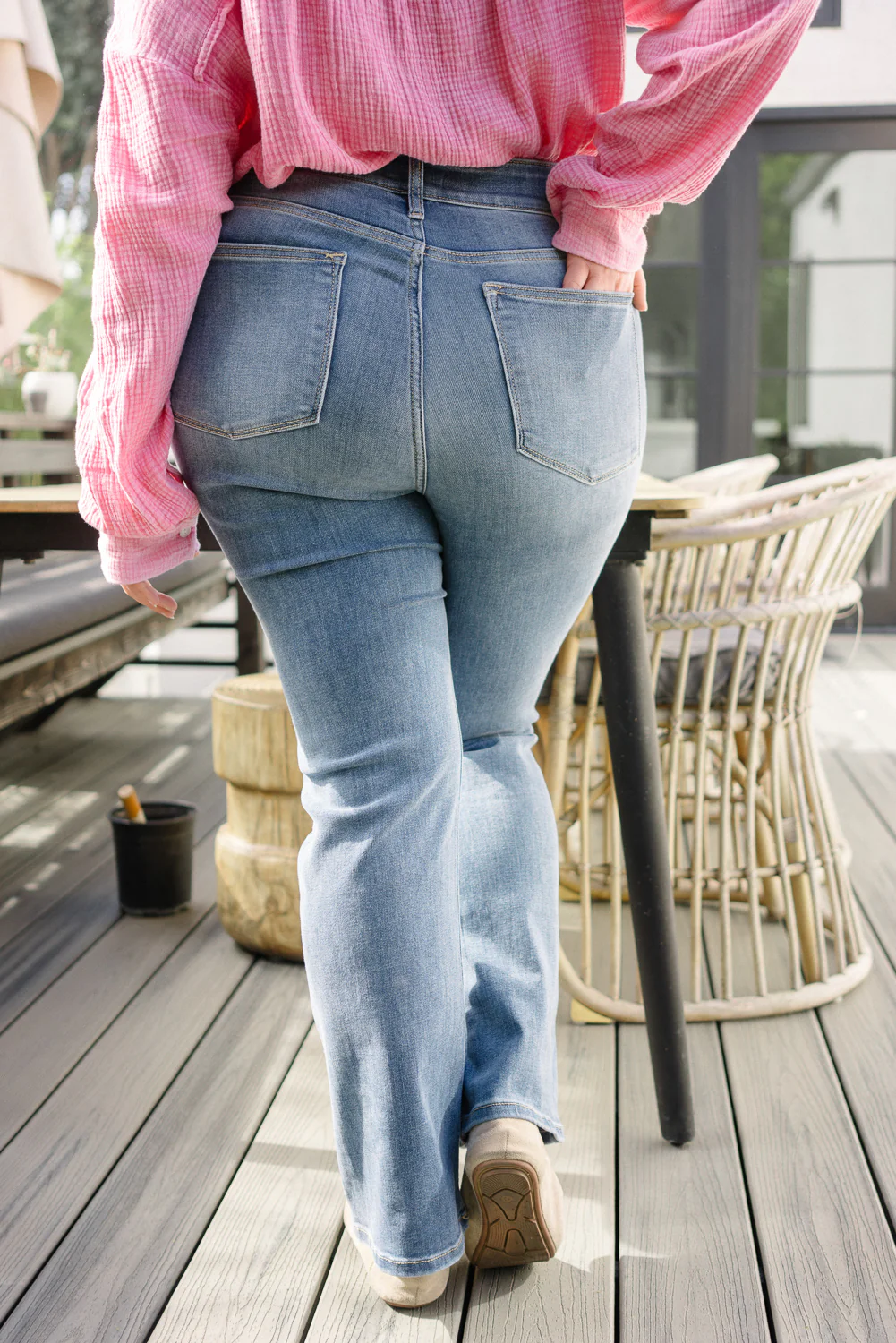 Kaya High Rise Classic Contrast Wash Bootcut - PLUS