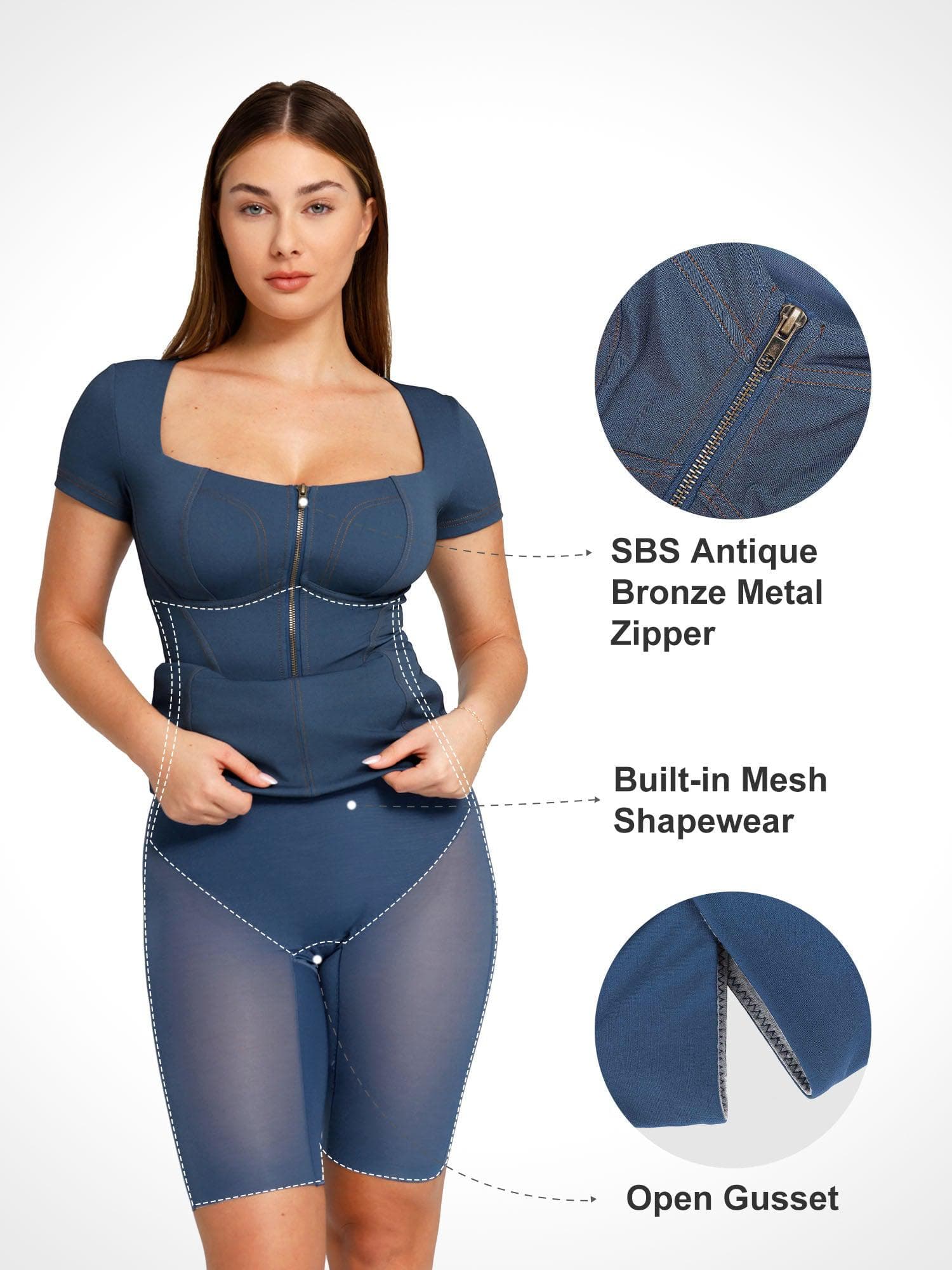 Shapewear Denim Sculpting Dress or Bodysuit or Jumpsuit