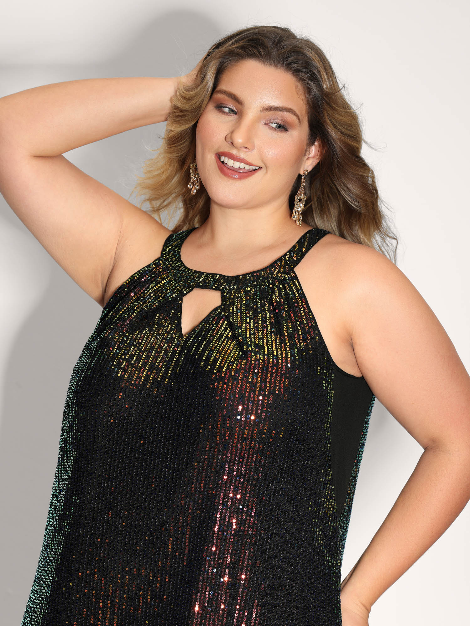 Shimmery Sequin Halter Tank Top