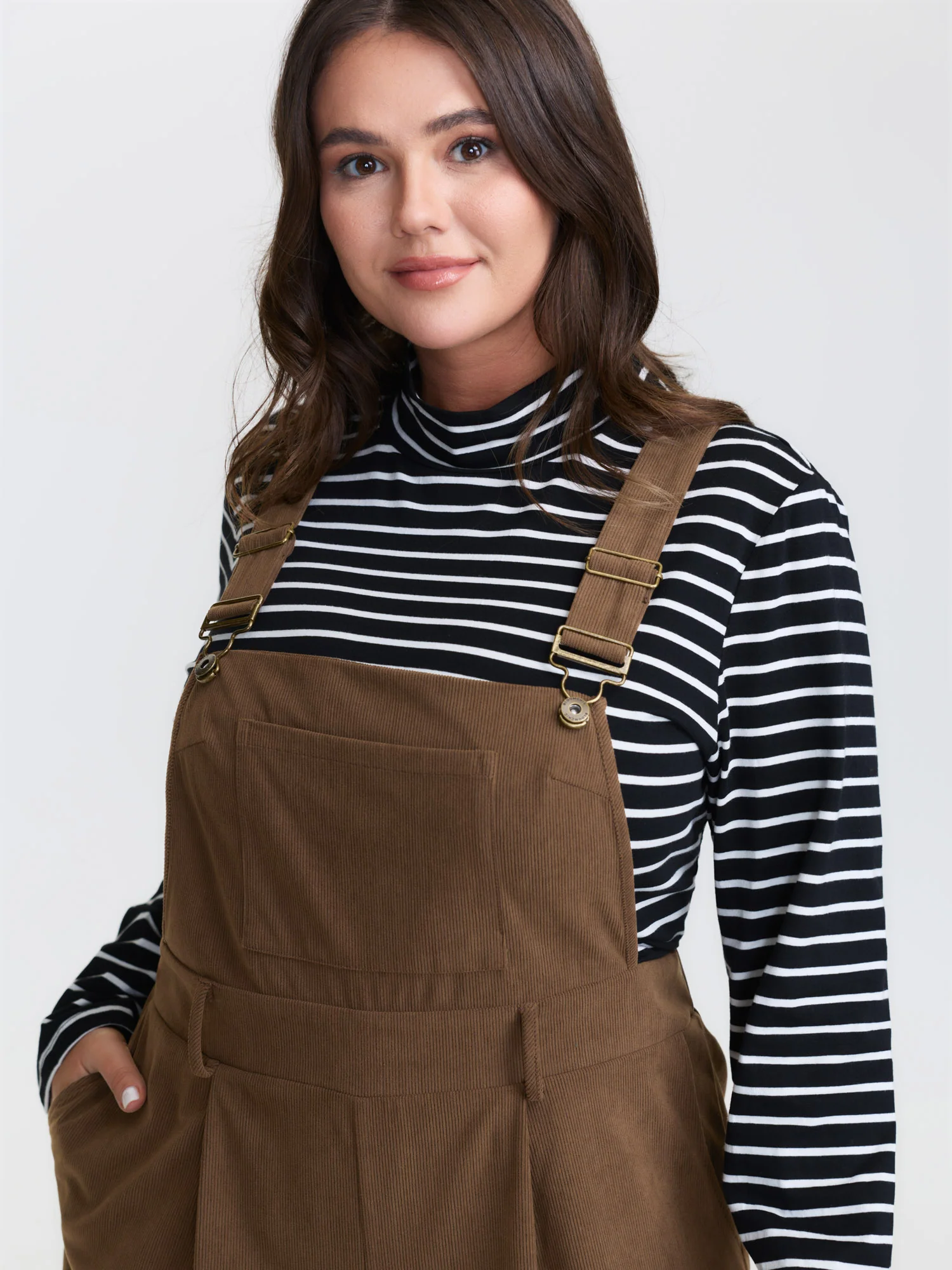Corduroy Adjustable Shoulder Strap Jumpsuit