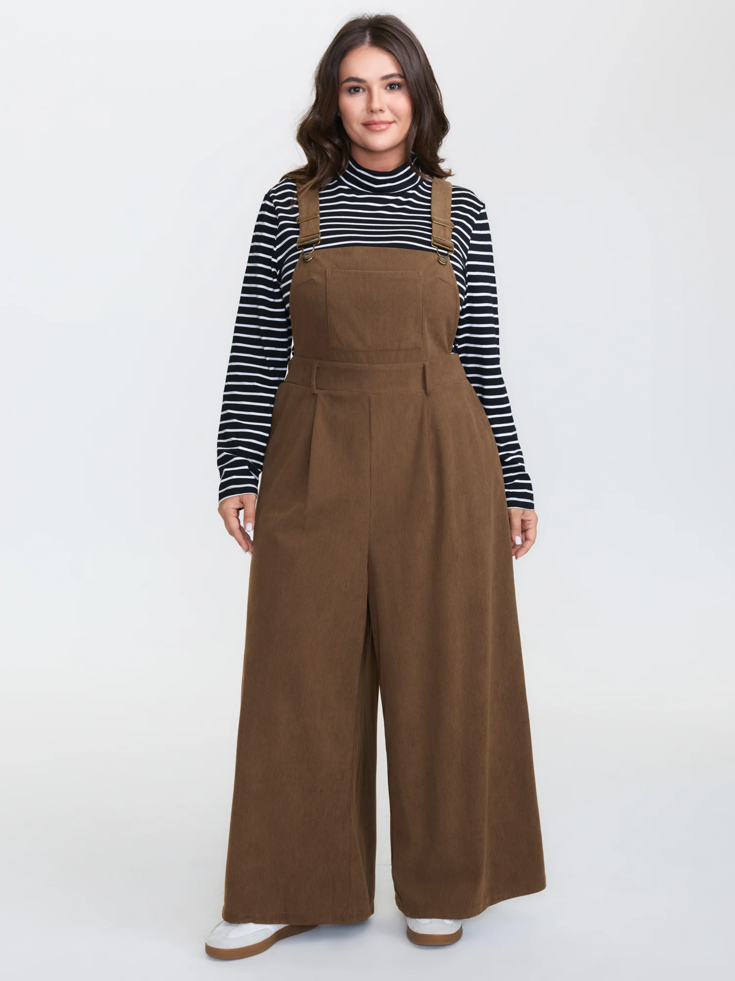 Corduroy Adjustable Shoulder Strap Jumpsuit