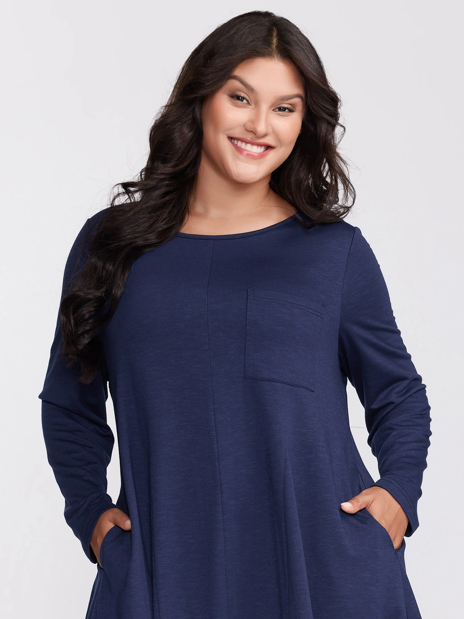 Supersoft Bamboo Textured Waist-Defining Midi Dress