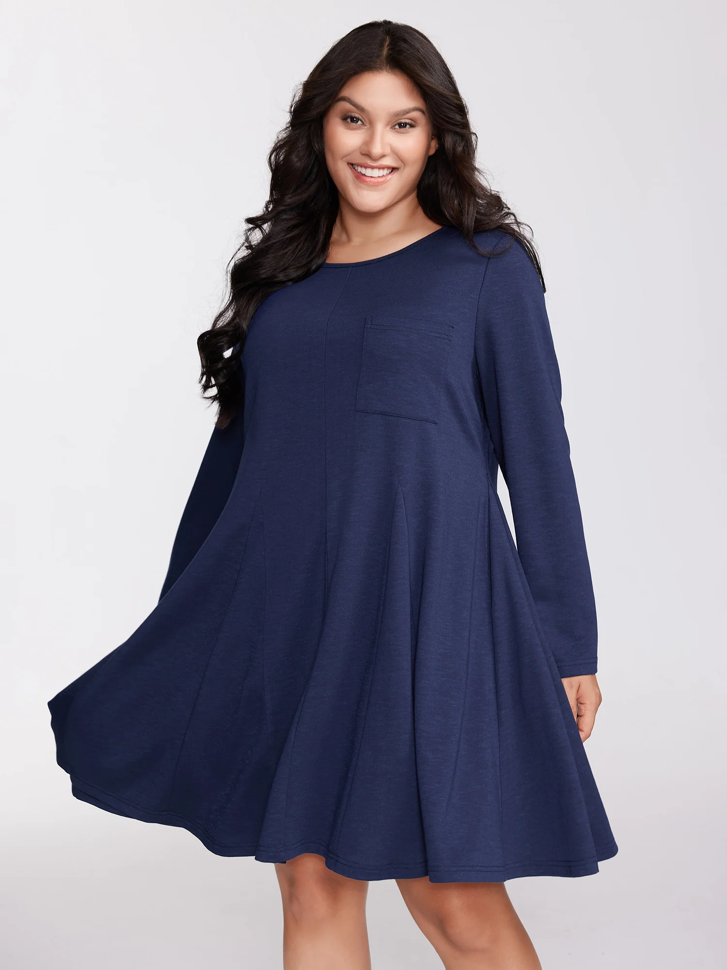 Supersoft Bamboo Textured Waist-Defining Midi Dress