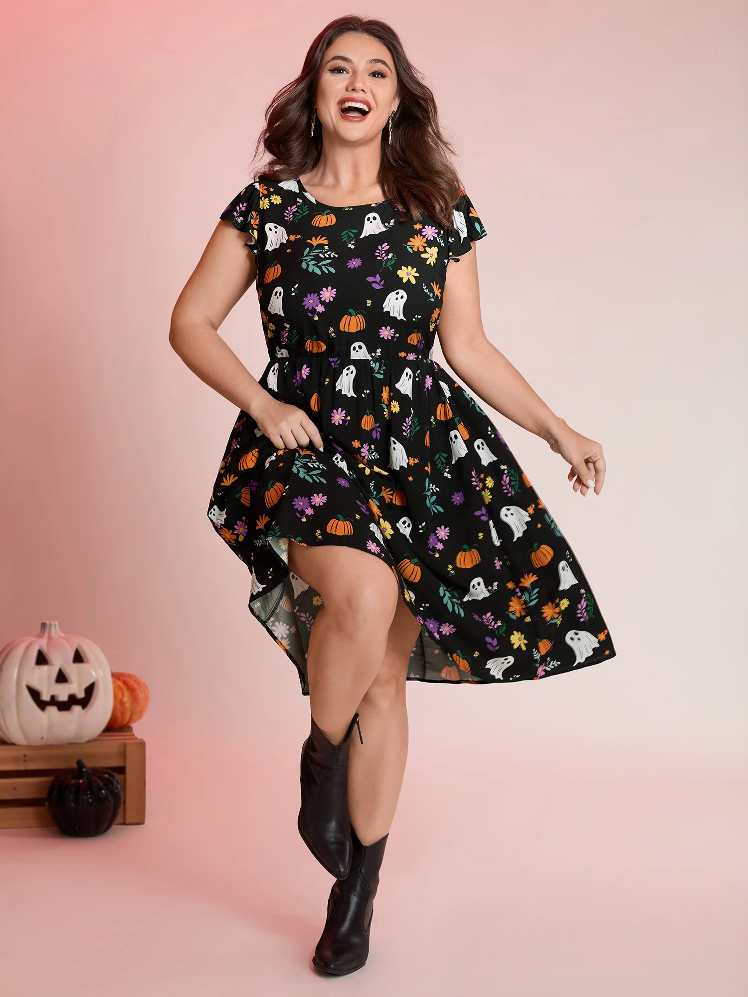 Ghost Party Rayon Pockets Midi Dress