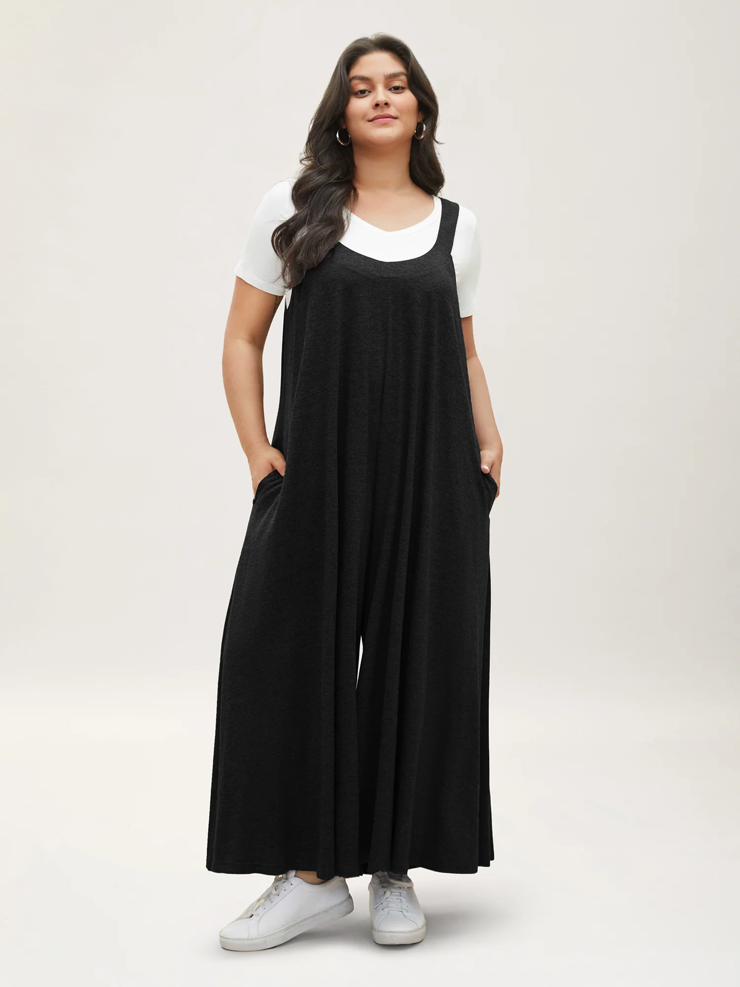 Supersoft Essentials Solid Pocket Adjustable Straps Jumpsuit