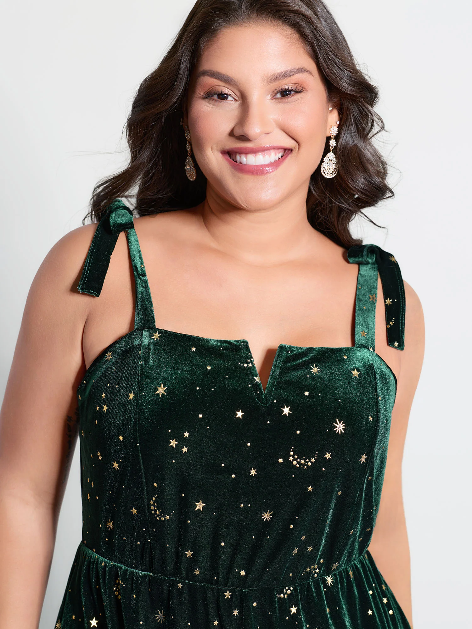 Velvet Stretchy Gold Stamp Jumpsuit