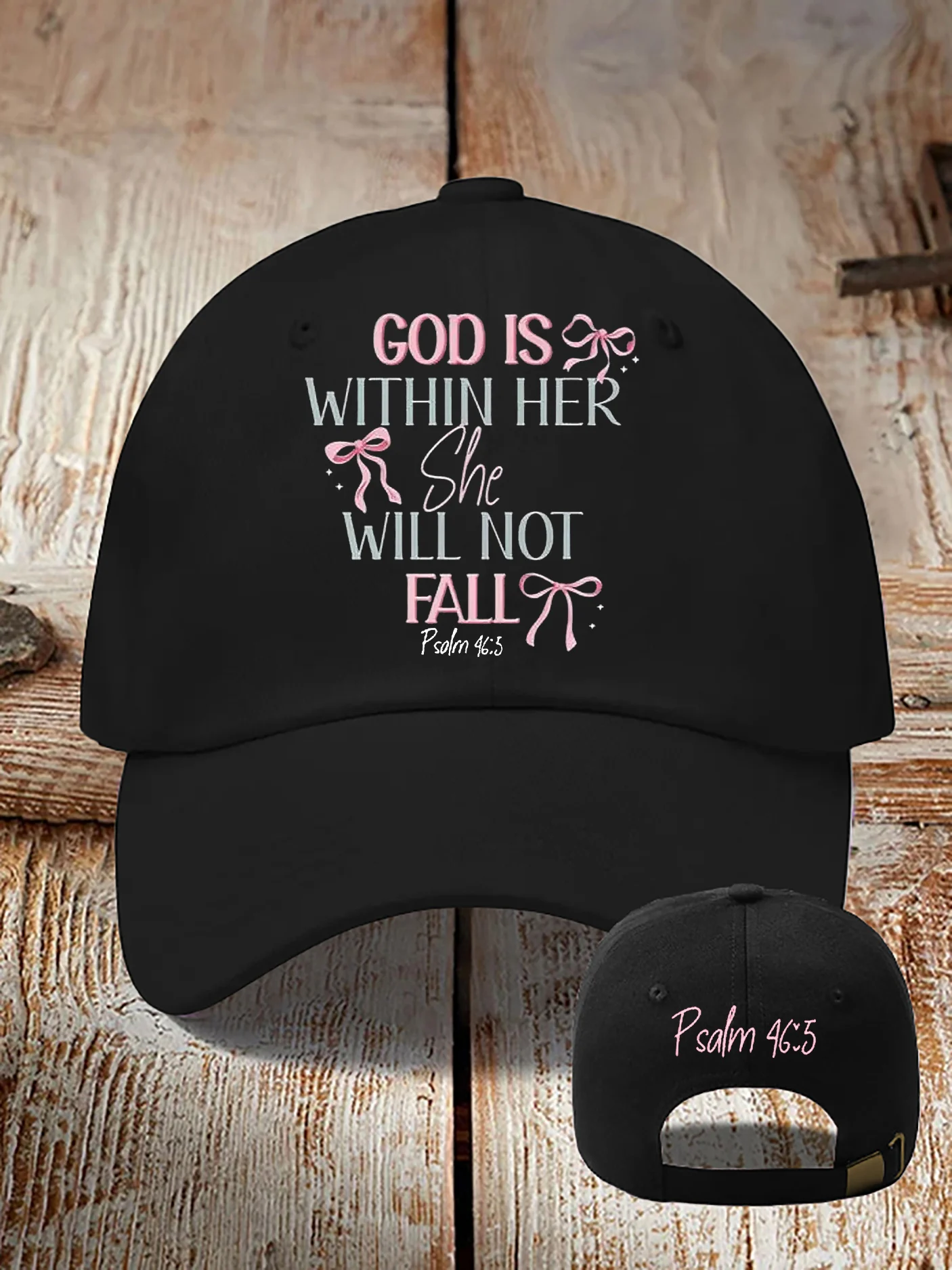 Retro God Is Within Her She Will Not Fall Psalms 46:5 Print Baseball Cap
