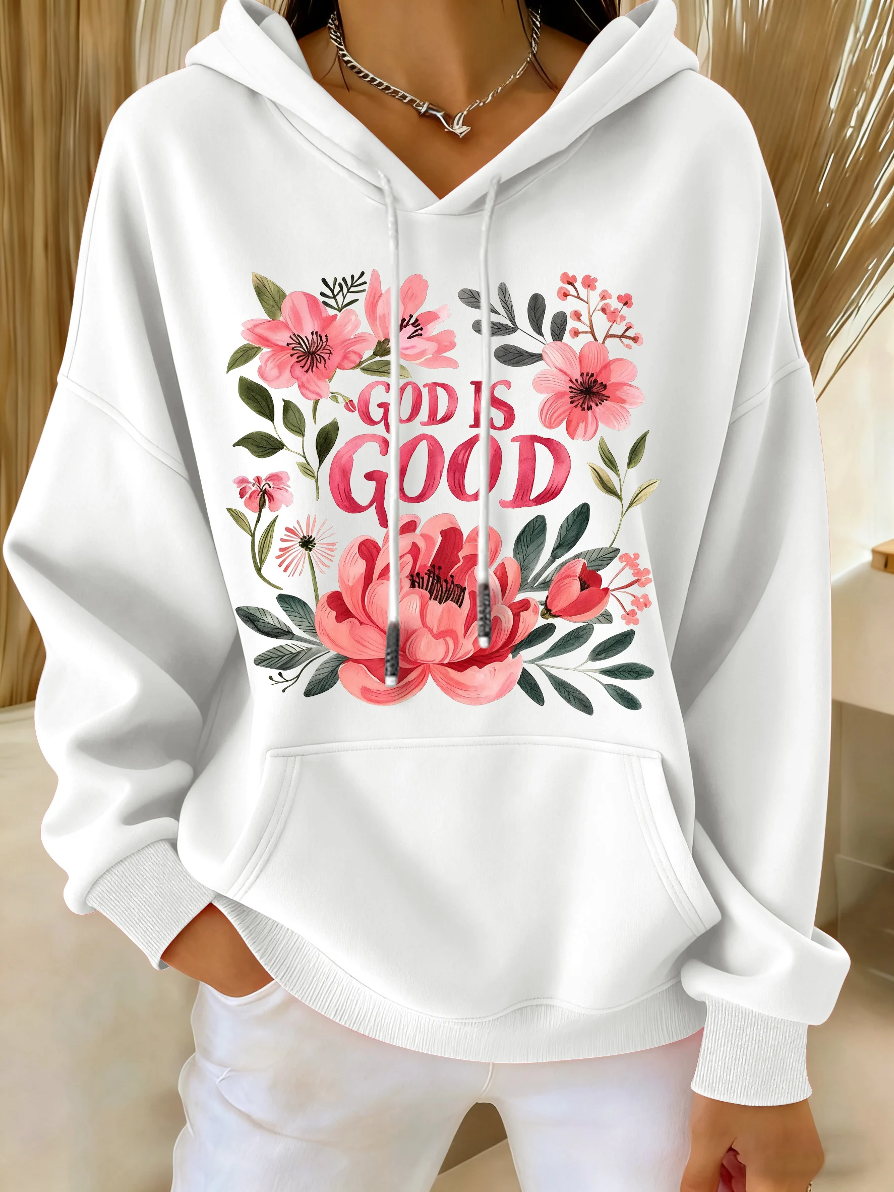 Women's Casual Floral Faith Cotton Sweatshirt