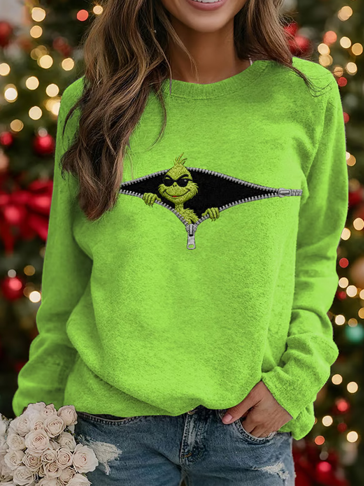 Grinch Print Sweatshirt  ACE