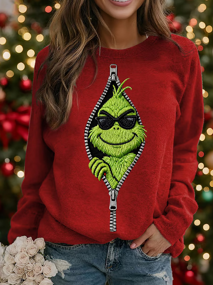 Grinch Print Sweatshirt  ACE