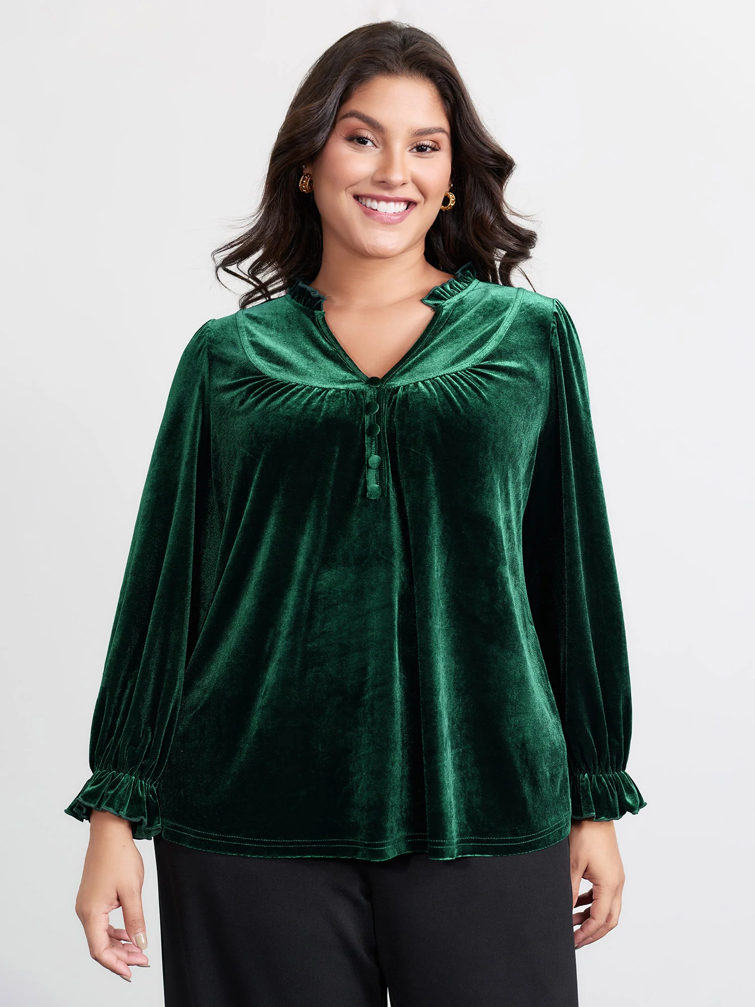 Retro Velvet A-Line Knit Top