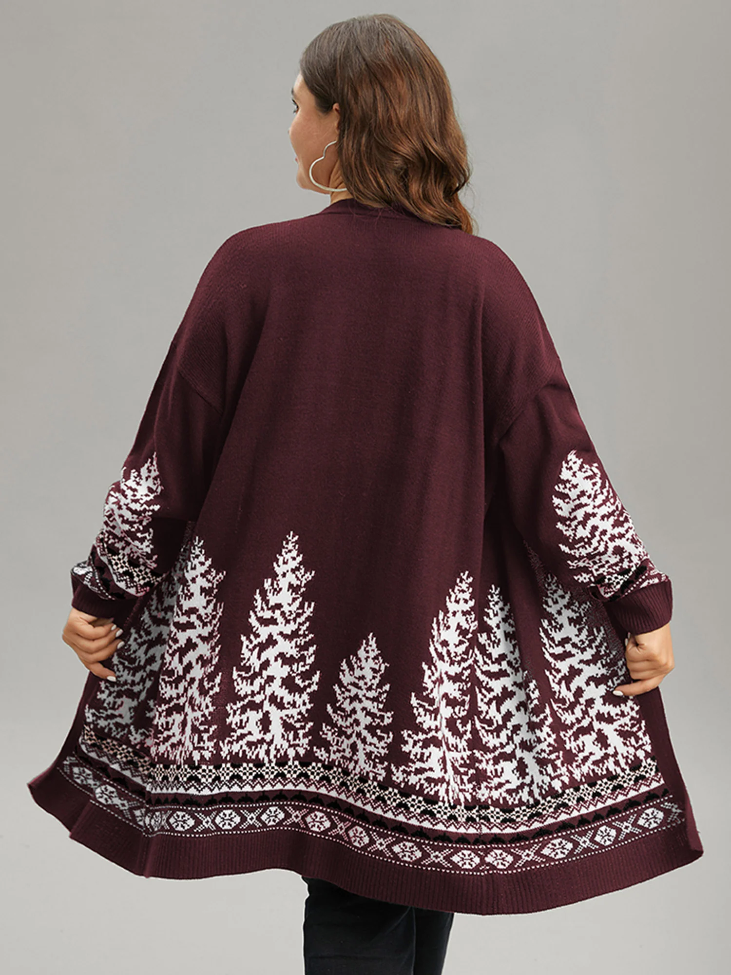 Christmas Trees Contrast Cardigan