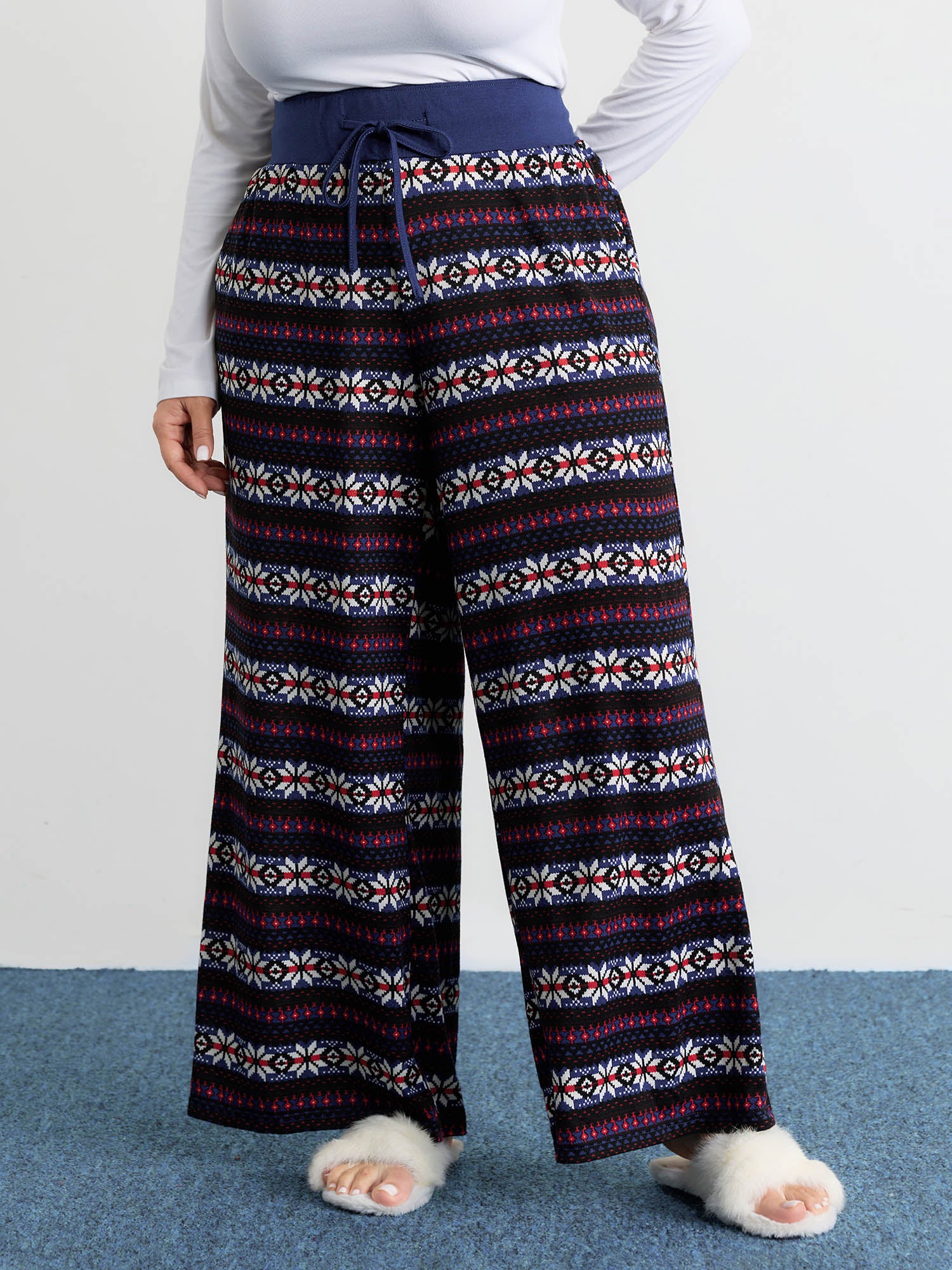 Geo Print Drawstring Waist Pants