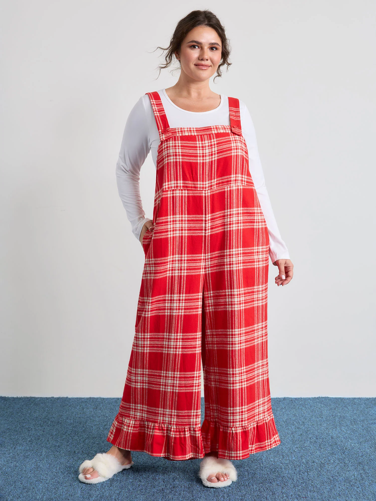 Pure Cotton Adjustable Overall Strap Sleep Jumpsuit