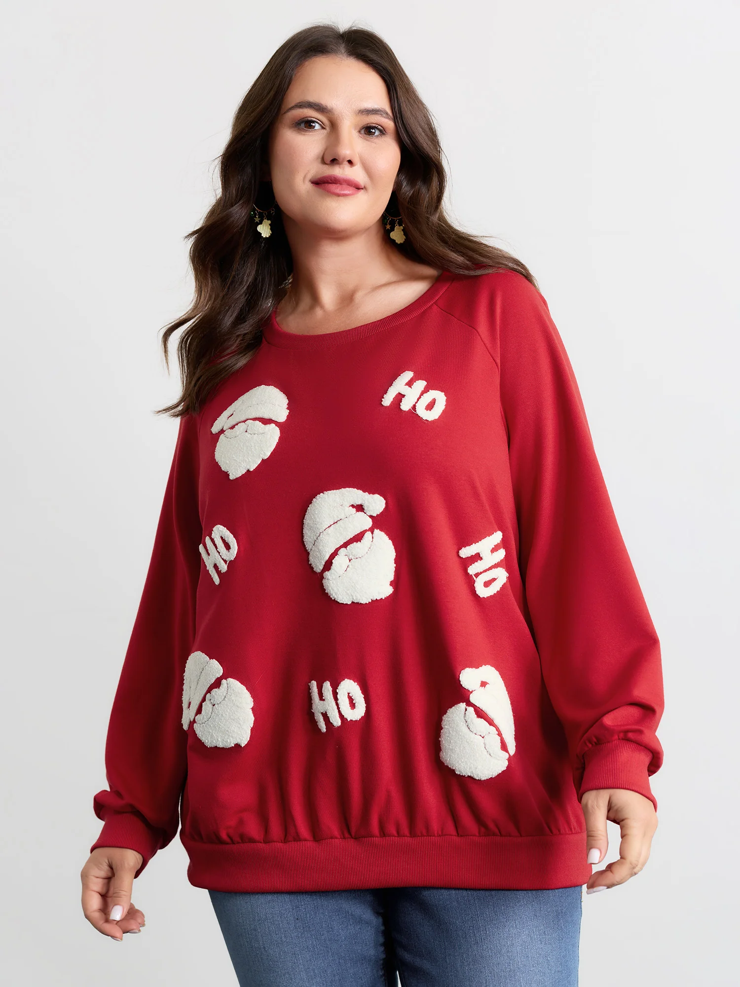Supersoft Ho Ho Holiday Embroidered Sweatshirt