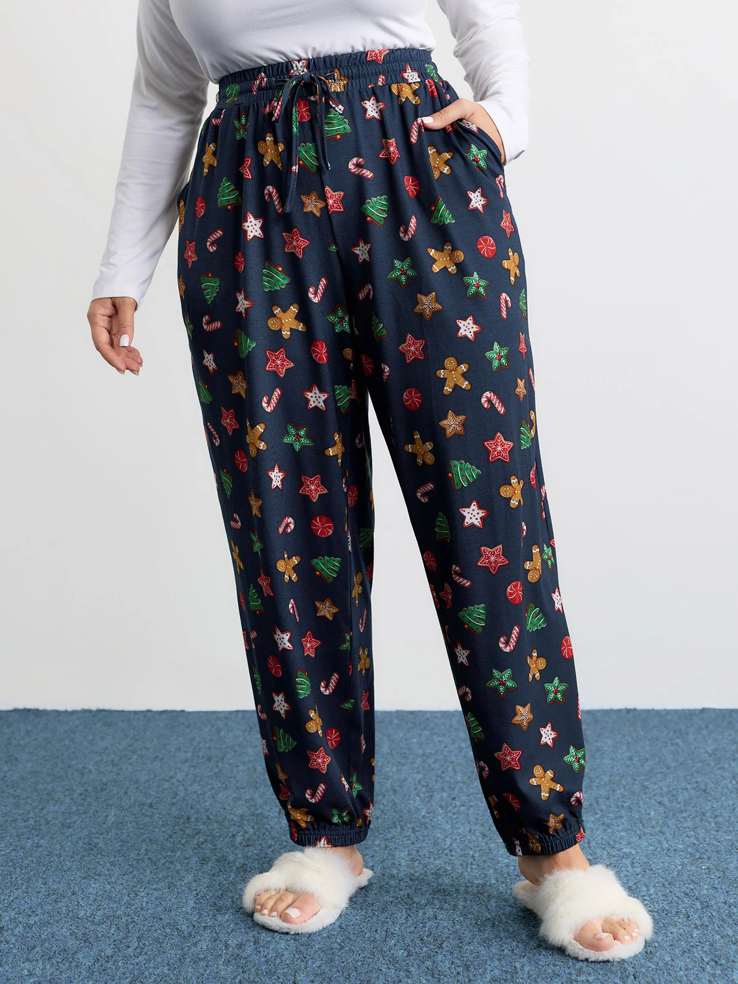 Colorful Holiday Print Pants