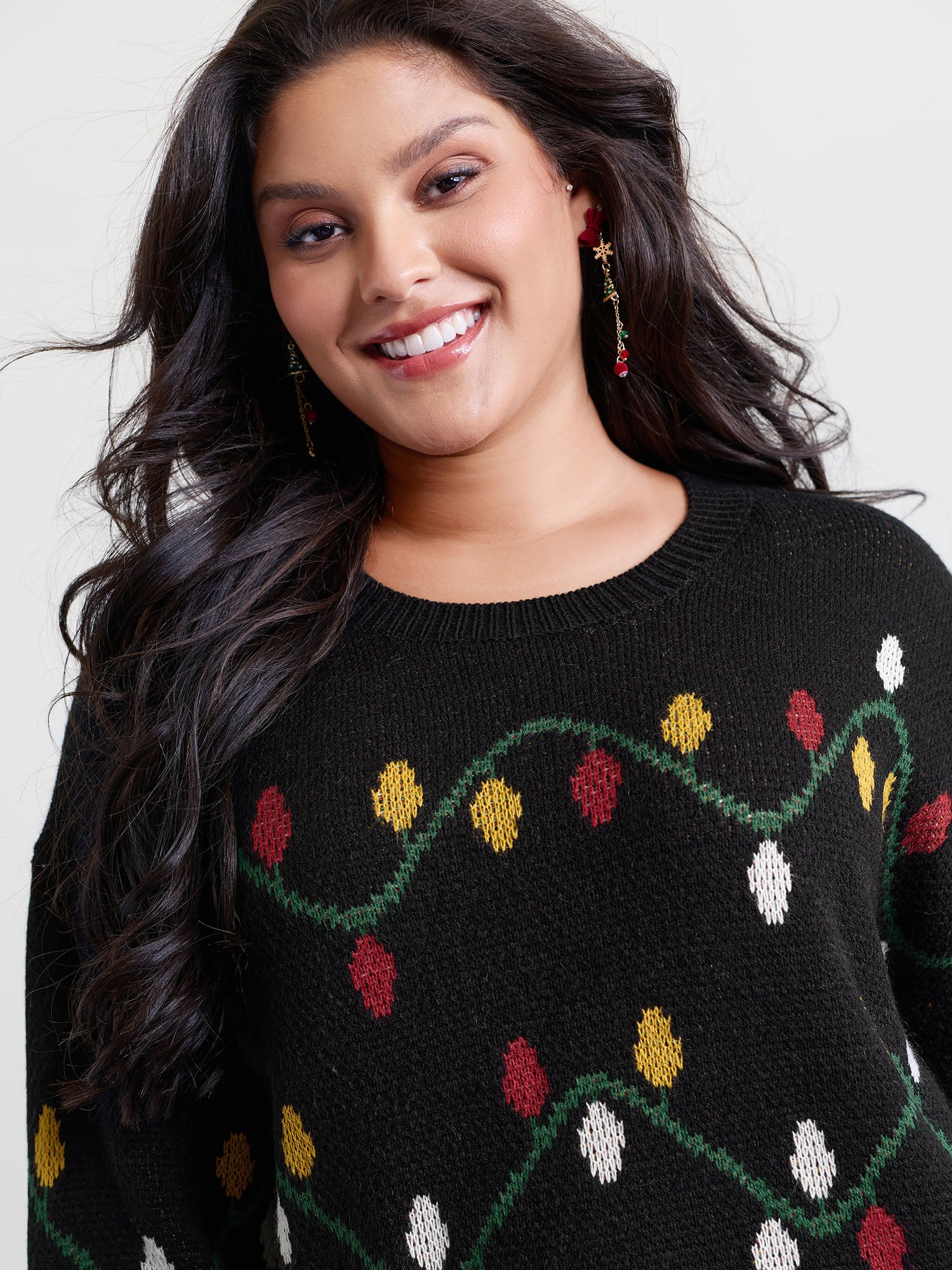 Holiday Lights Micro Lantern Sleeve Pullover
