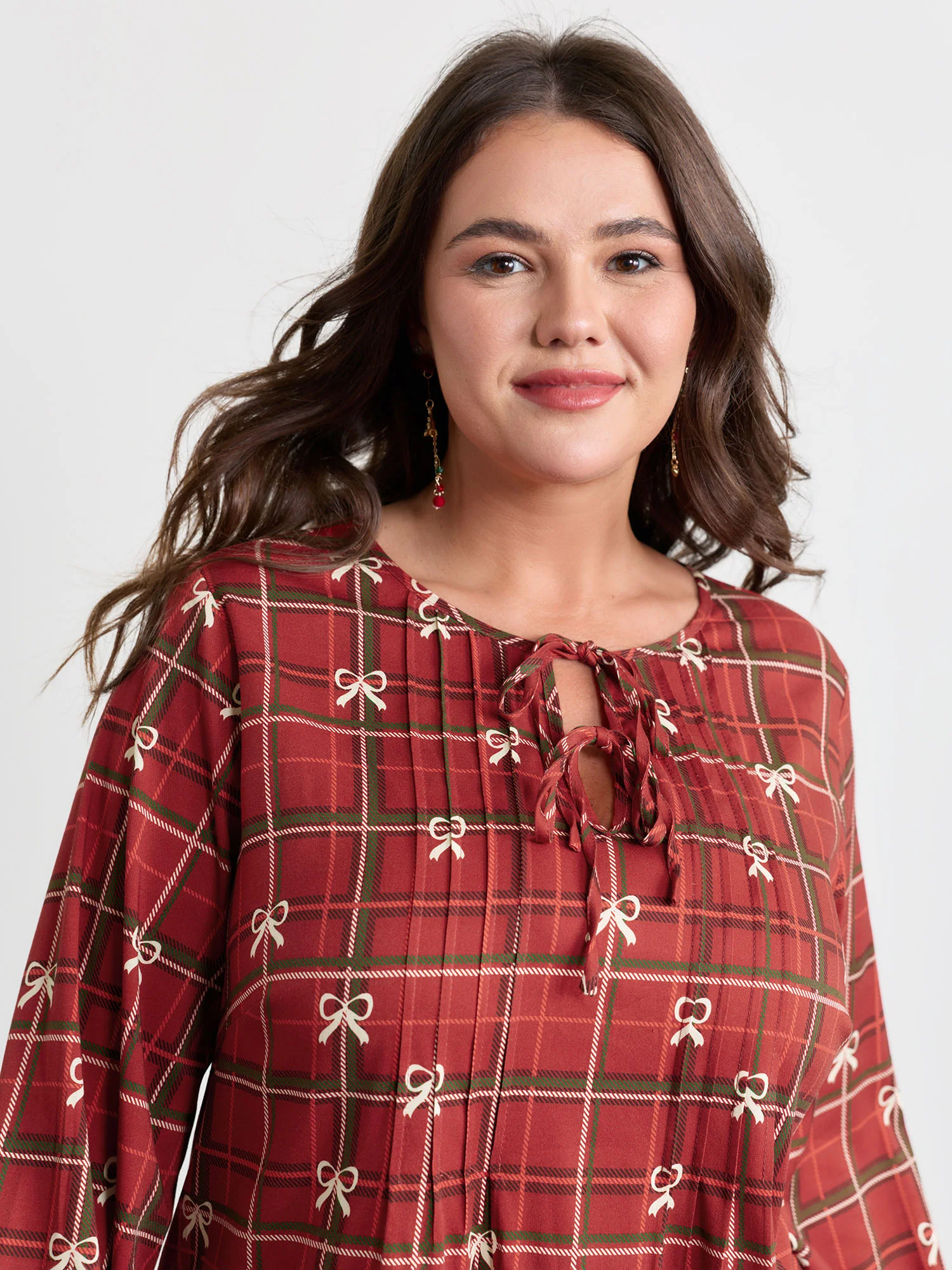 Holidays Unwrapped Neck-Tie Blouse