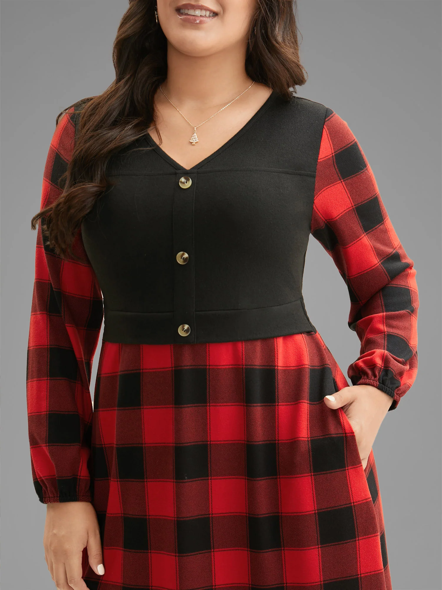 Vest Design Fit-and-Flare Midi Dress