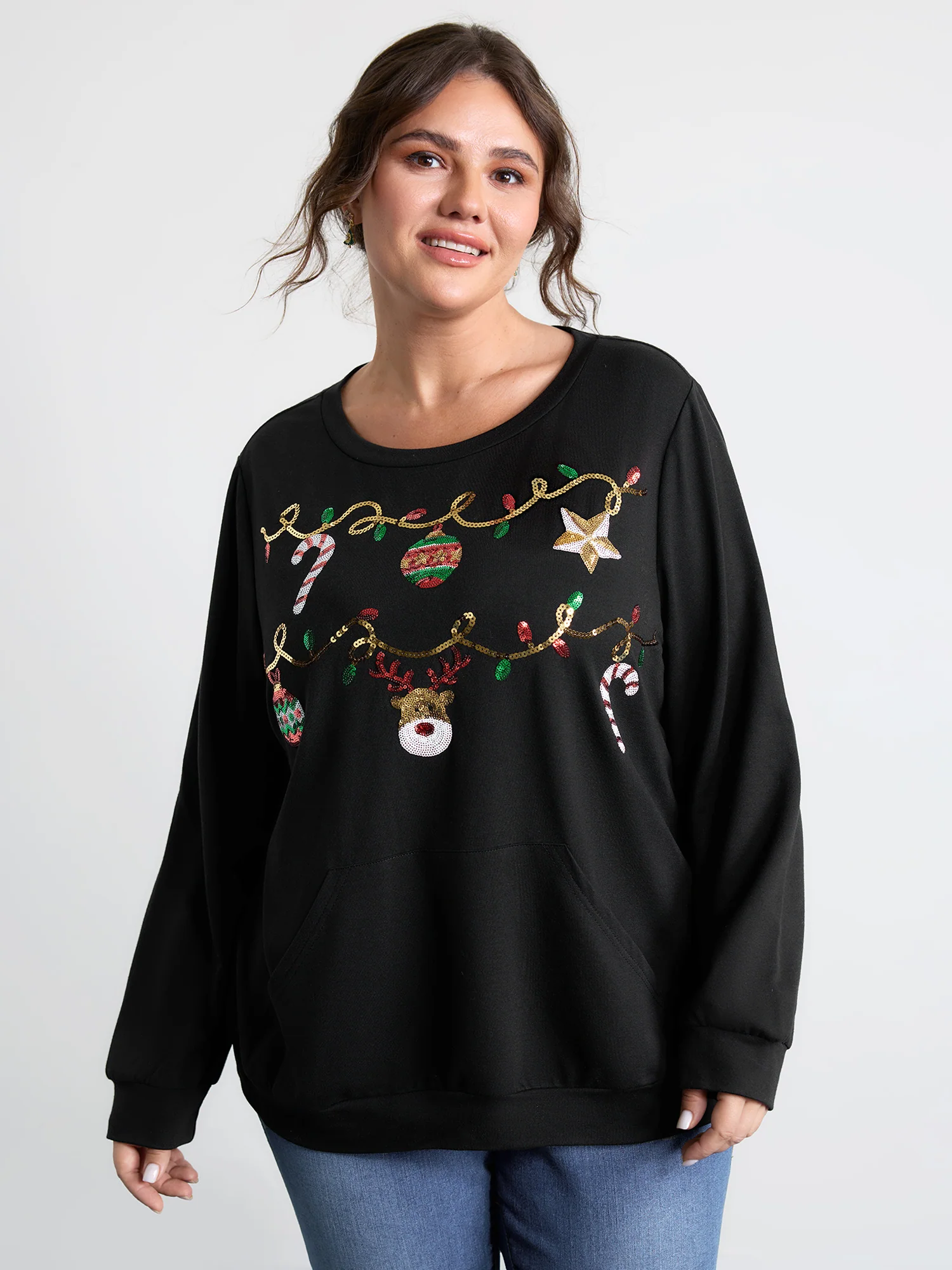 Supersoft Sequin Embroidery Sweatshirt