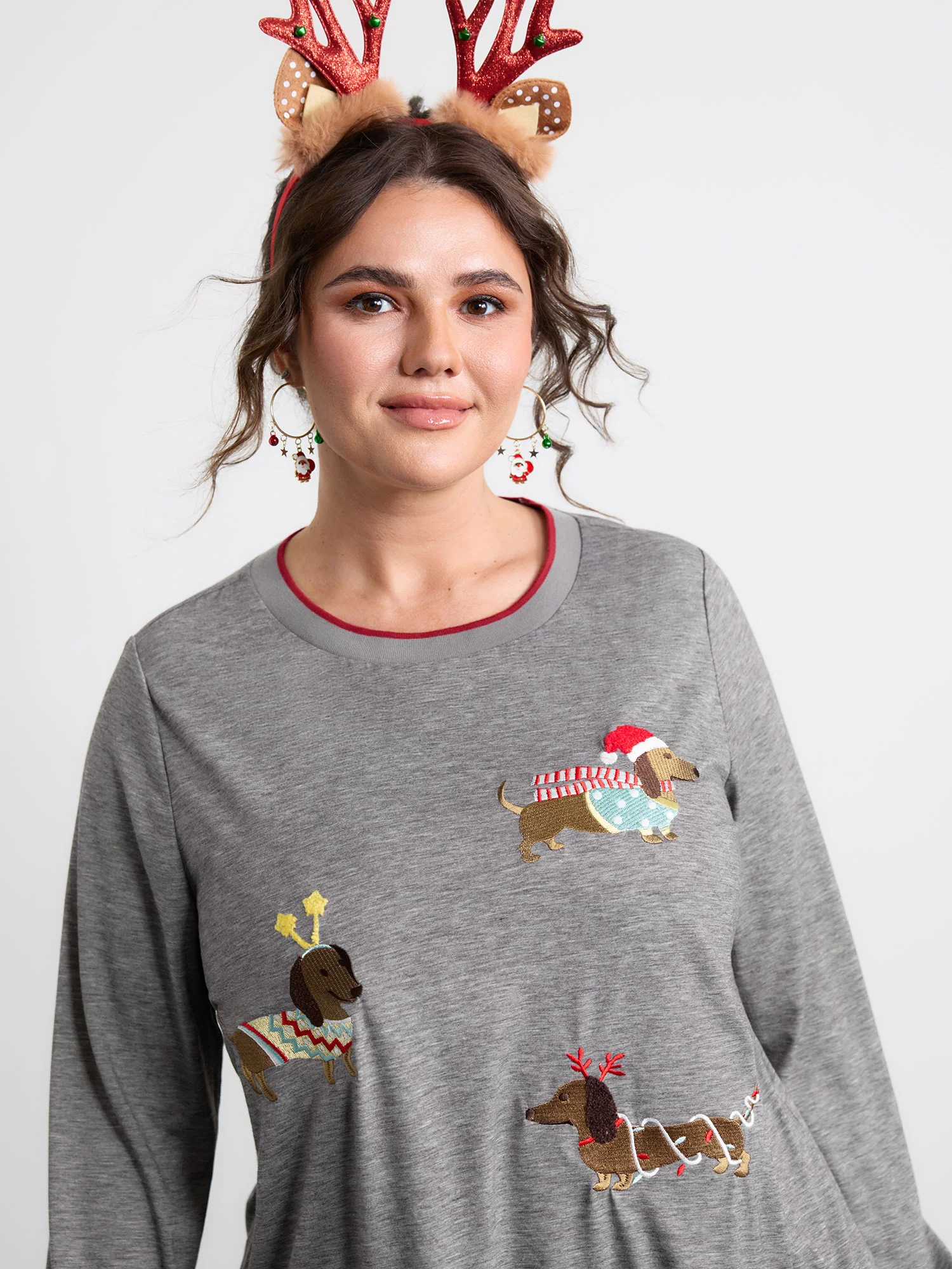 Supersoft Puppy Embroidery Contrast T-Shirt