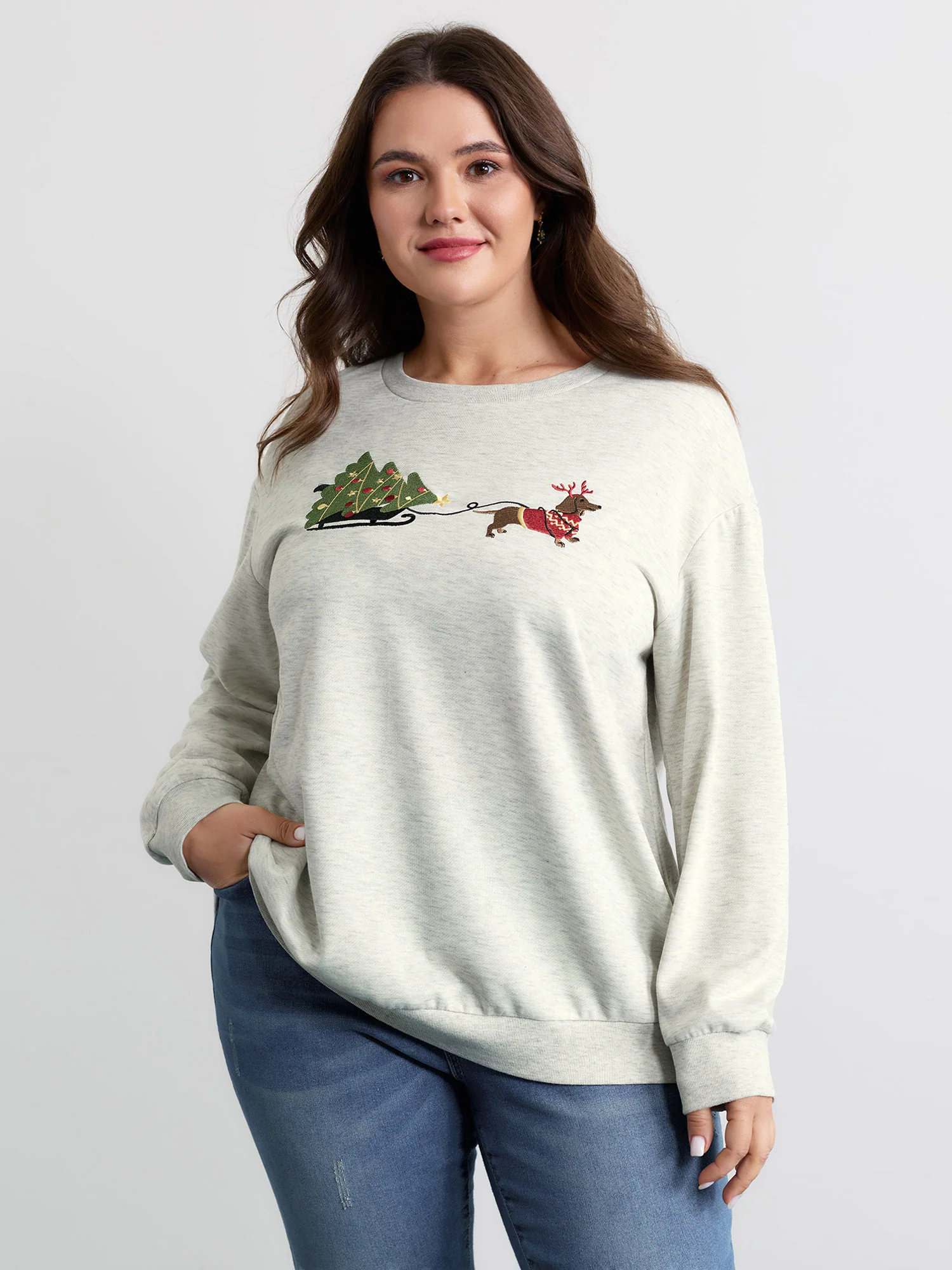 Holiday Gifts Embroidered Heather Sweatshirt