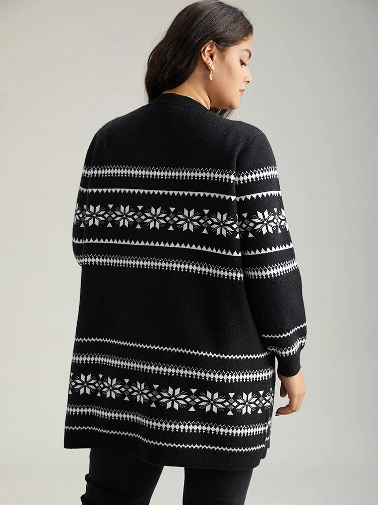 Anti-Pilling Bandana Print Elastic Cuffs Cardigan