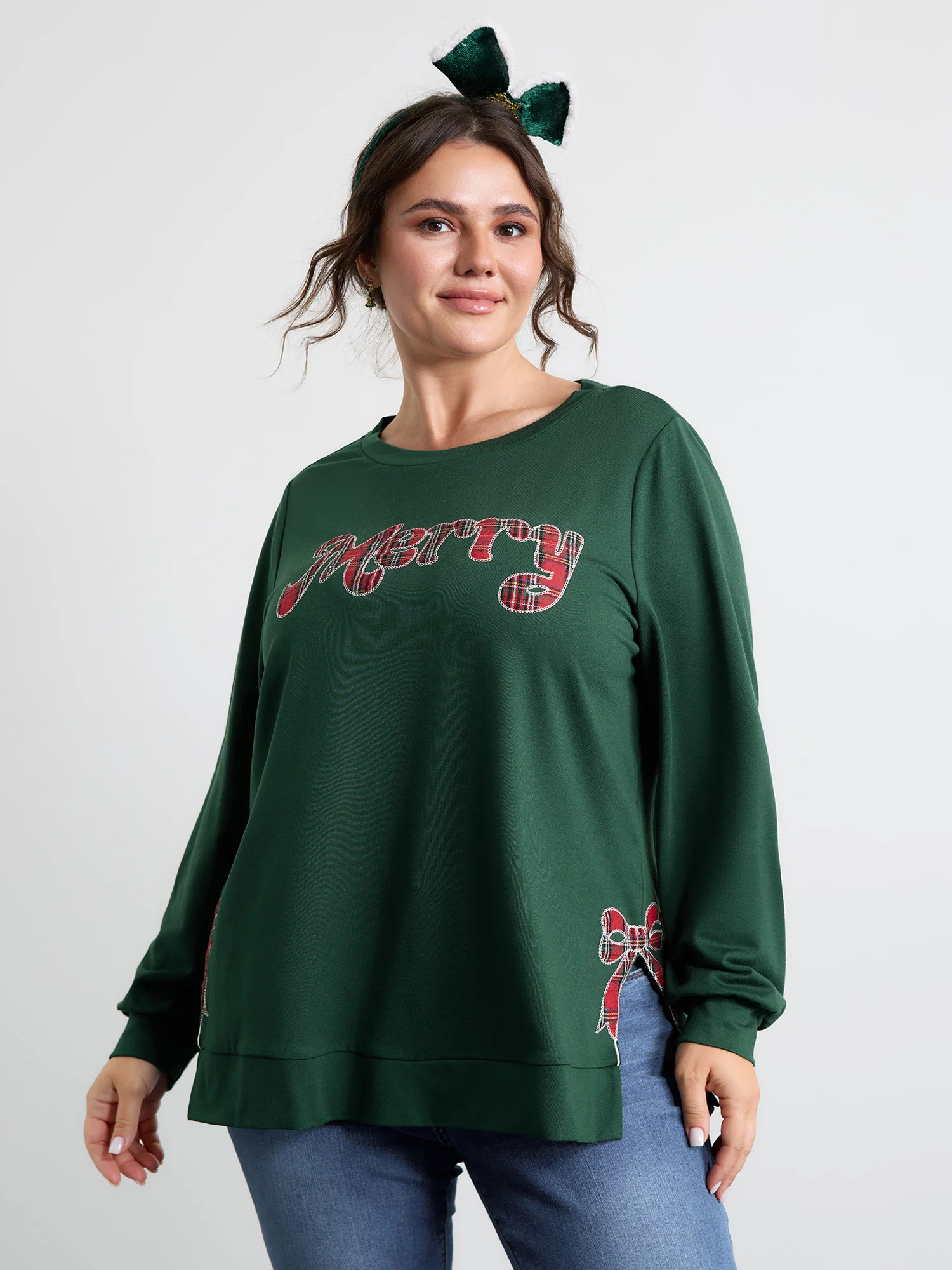 Merry Applique Embroidery Sweatshirt